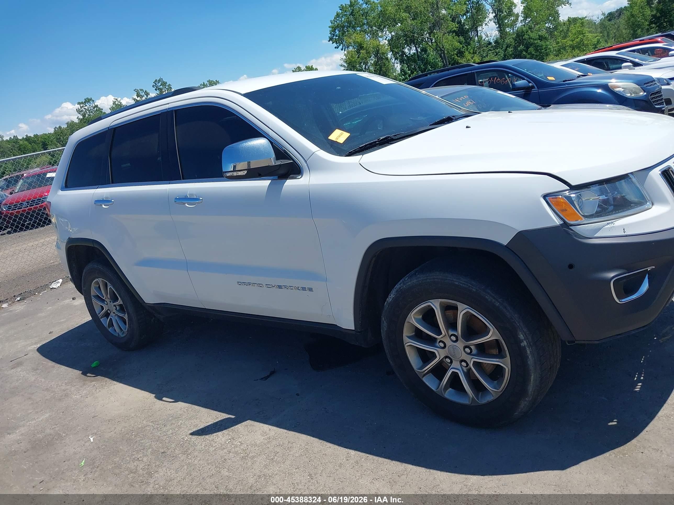2015 Jeep Grand Cherokee Limited White vin: 1C4RJFBG0FC762849
