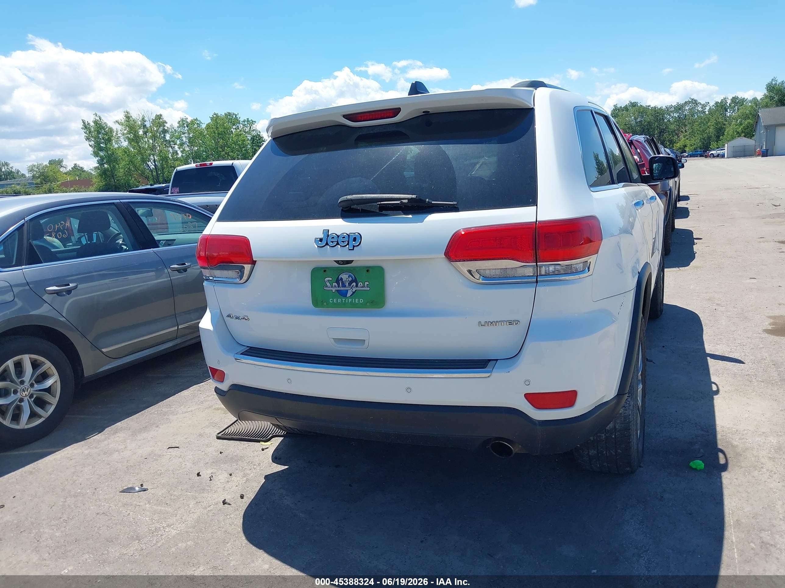 2015 Jeep Grand Cherokee Limited White vin: 1C4RJFBG0FC762849