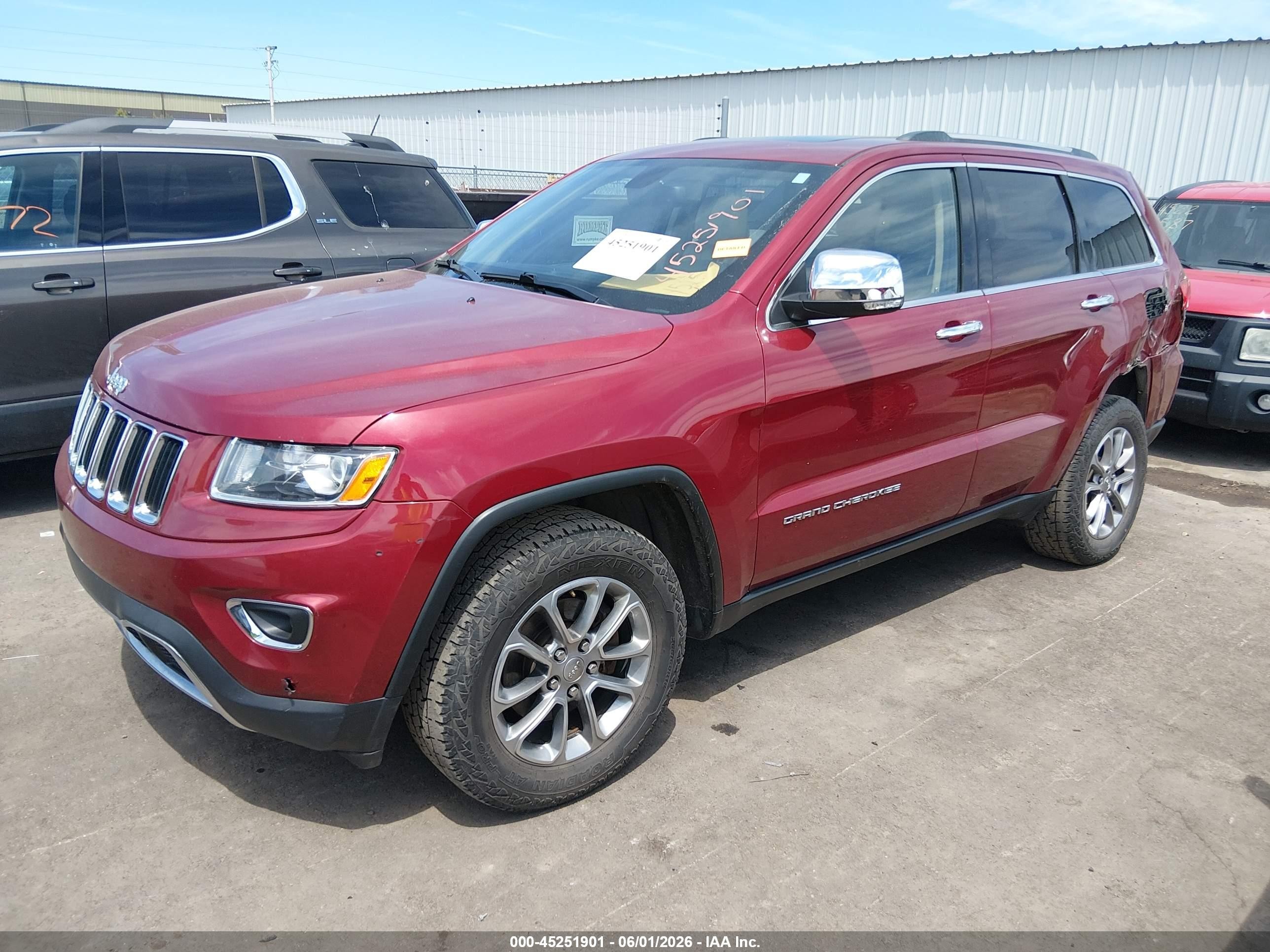 2015 Jeep Grand Cherokee Limited Красный vin: 1C4RJFBG0FC804291