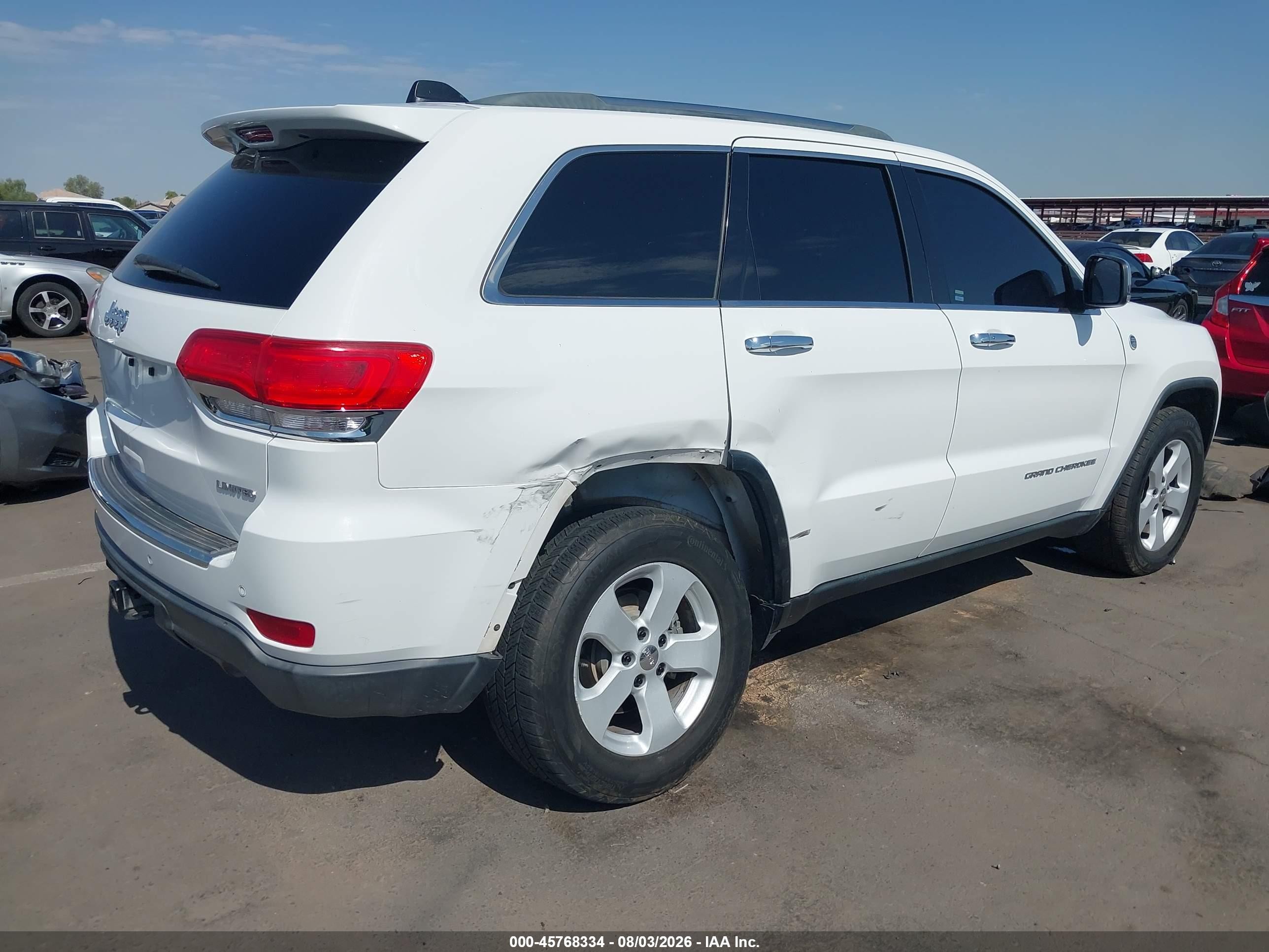2015 Jeep Grand Cherokee Limited White vin: 1C4RJFBG0FC831815