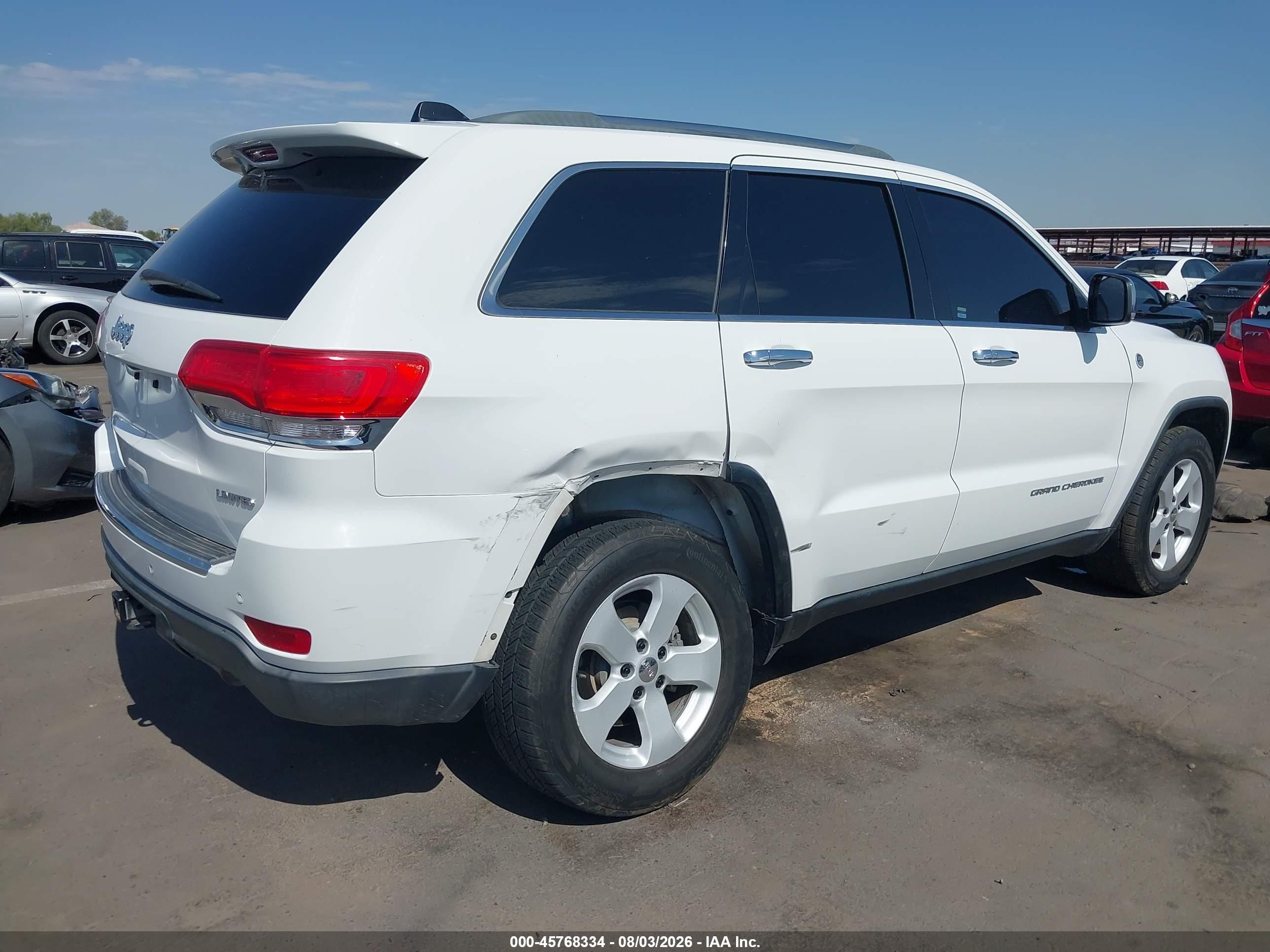 2015 Jeep Grand Cherokee Limited White vin: 1C4RJFBG0FC831815