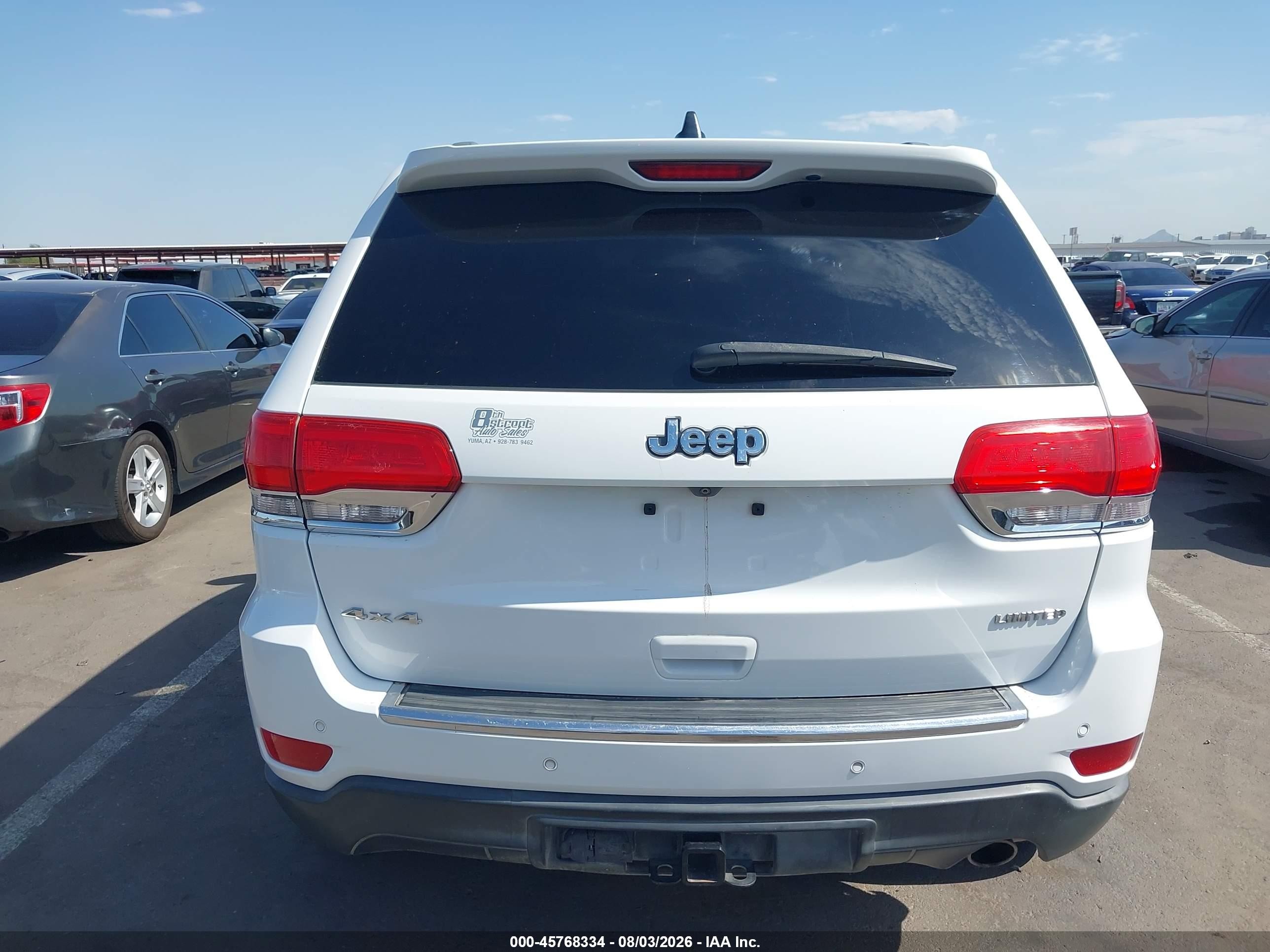 2015 Jeep Grand Cherokee Limited White vin: 1C4RJFBG0FC831815