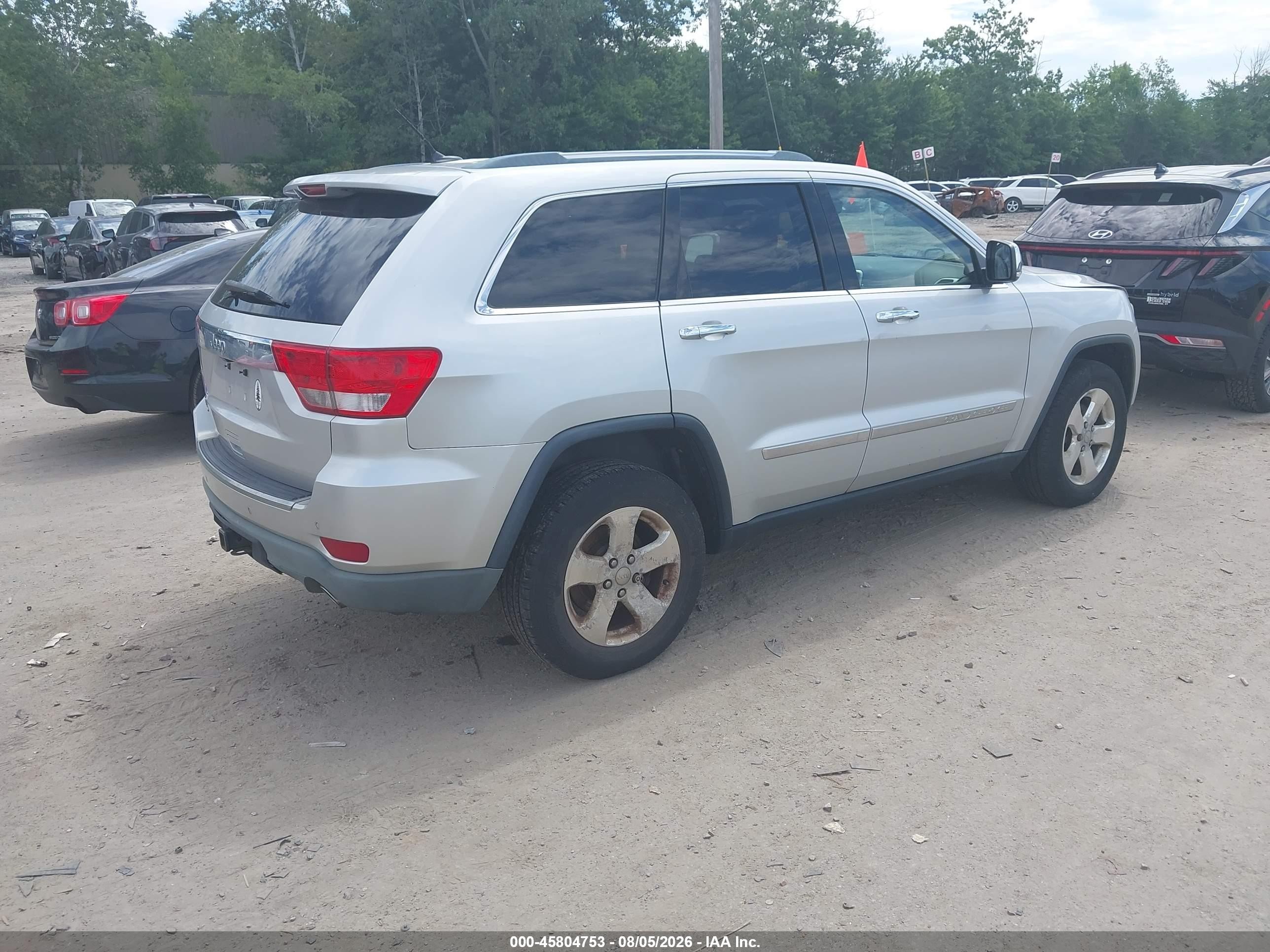 2012 Jeep Grand Cherokee Limited Silver vin: 1C4RJFBG1CC268317