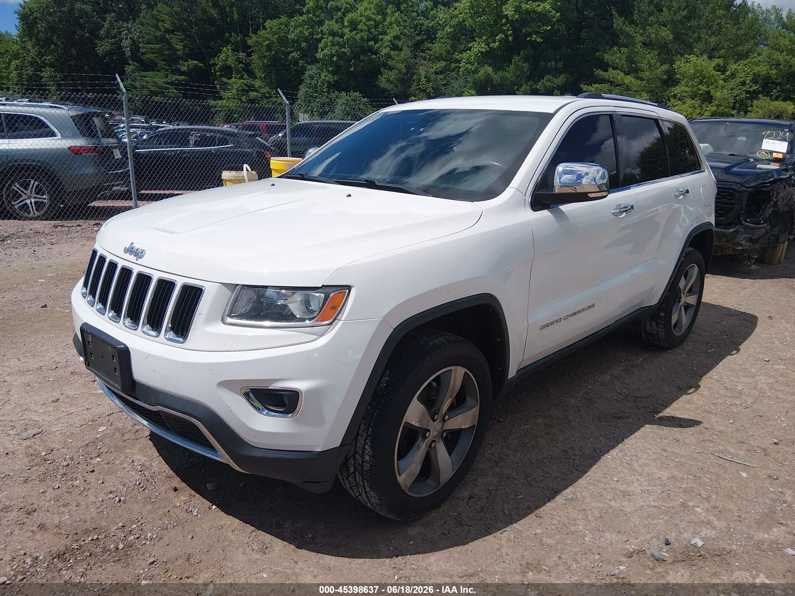 2014 Jeep Grand Cherokee Limited White vin: 1C4RJFBG1EC102446