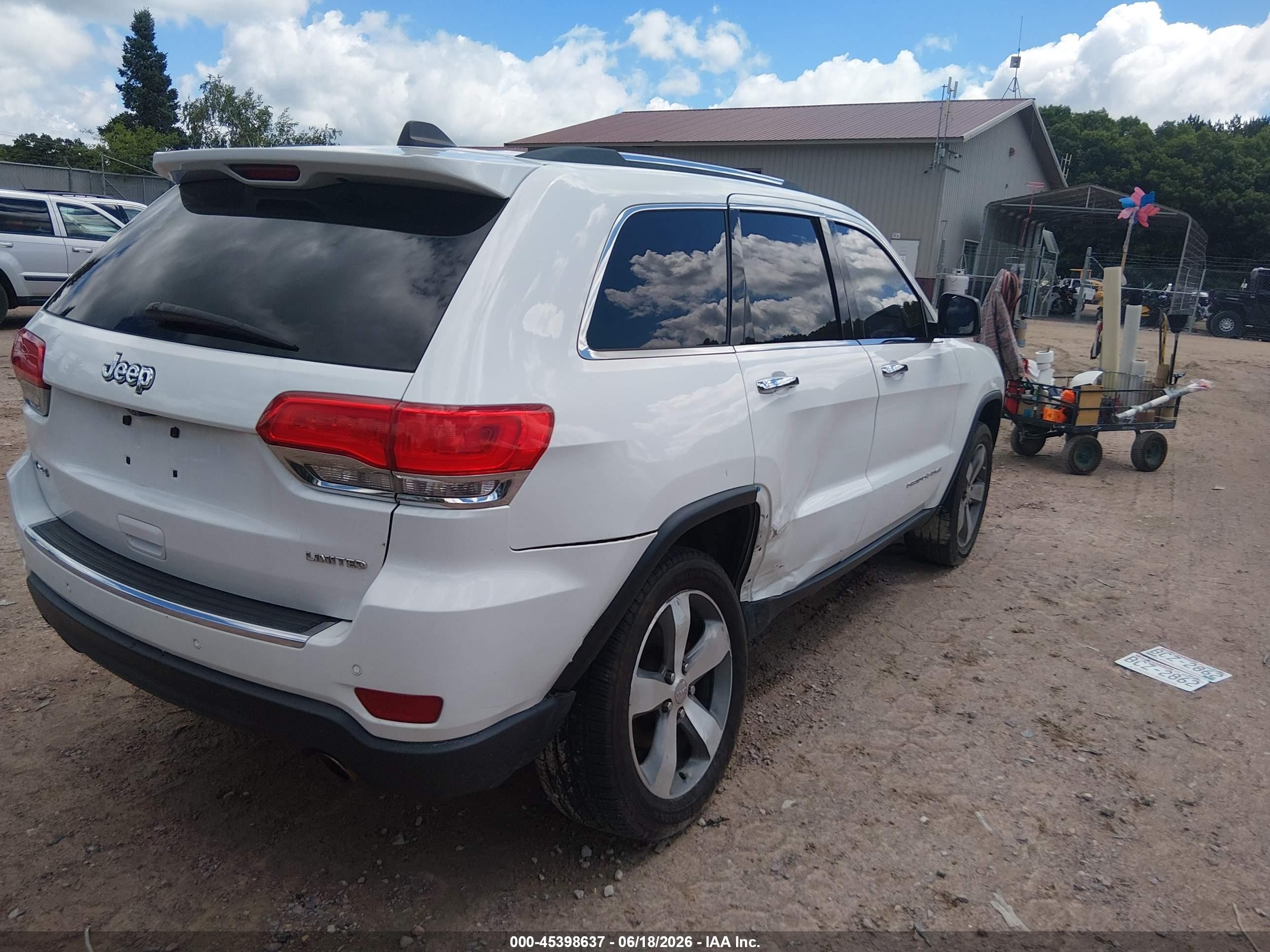 2014 Jeep Grand Cherokee Limited White vin: 1C4RJFBG1EC102446