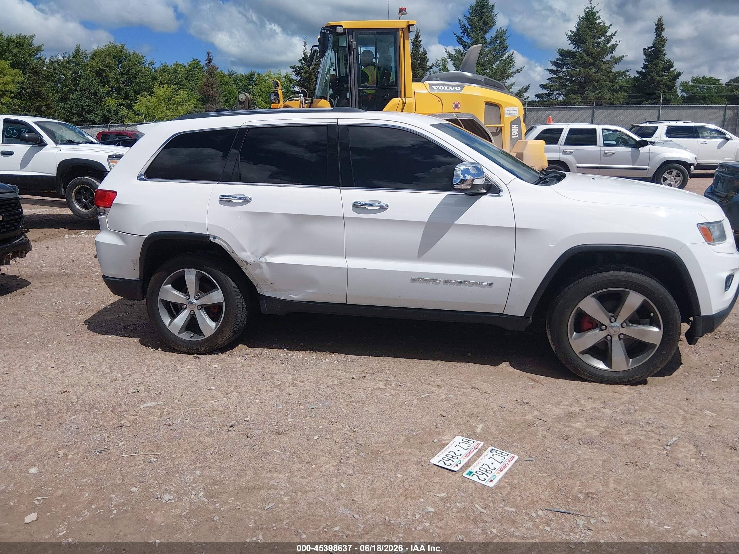 2014 Jeep Grand Cherokee Limited White vin: 1C4RJFBG1EC102446
