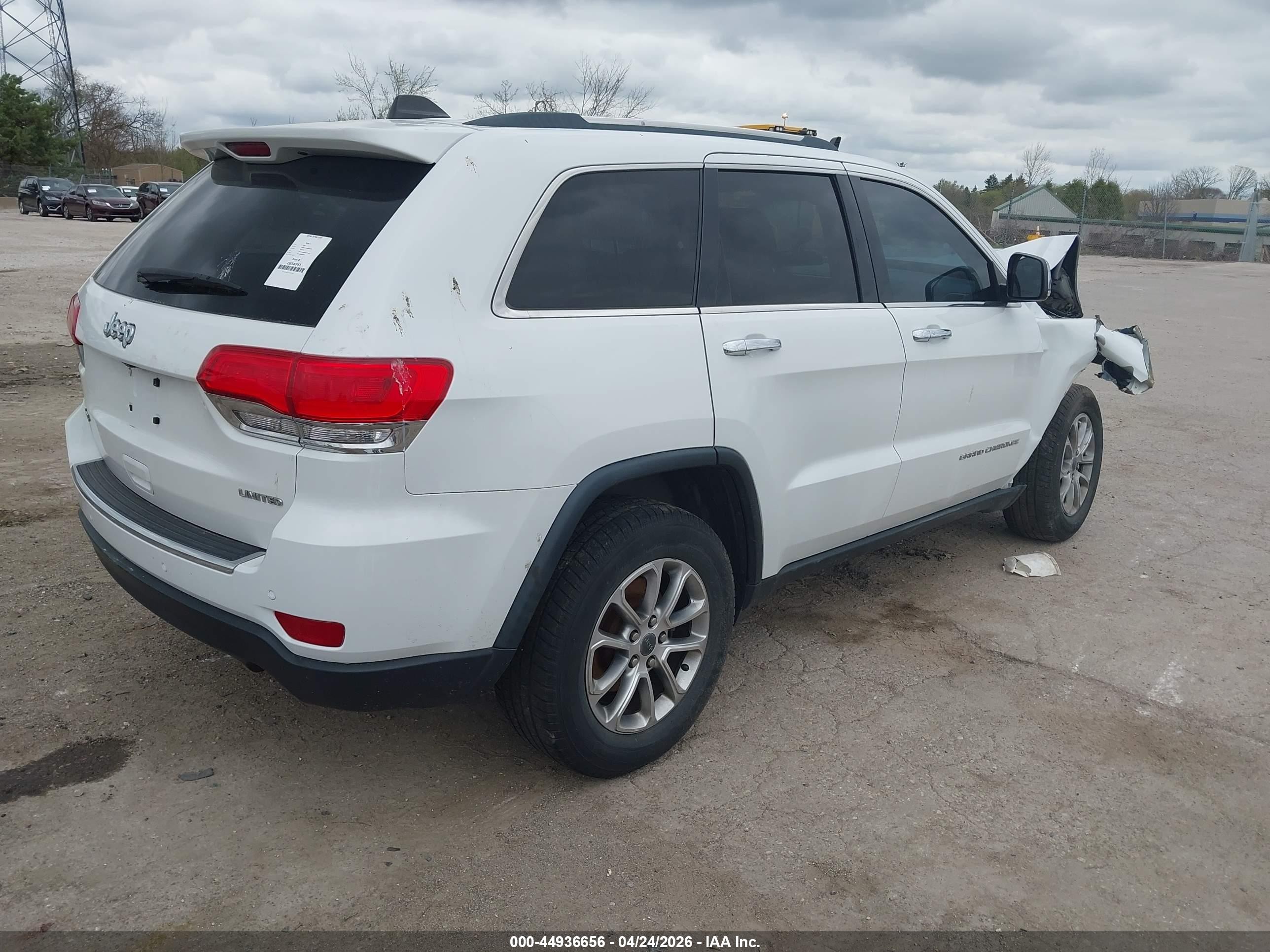 2014 Jeep Grand Cherokee Limited White vin: 1C4RJFBG1EC123667