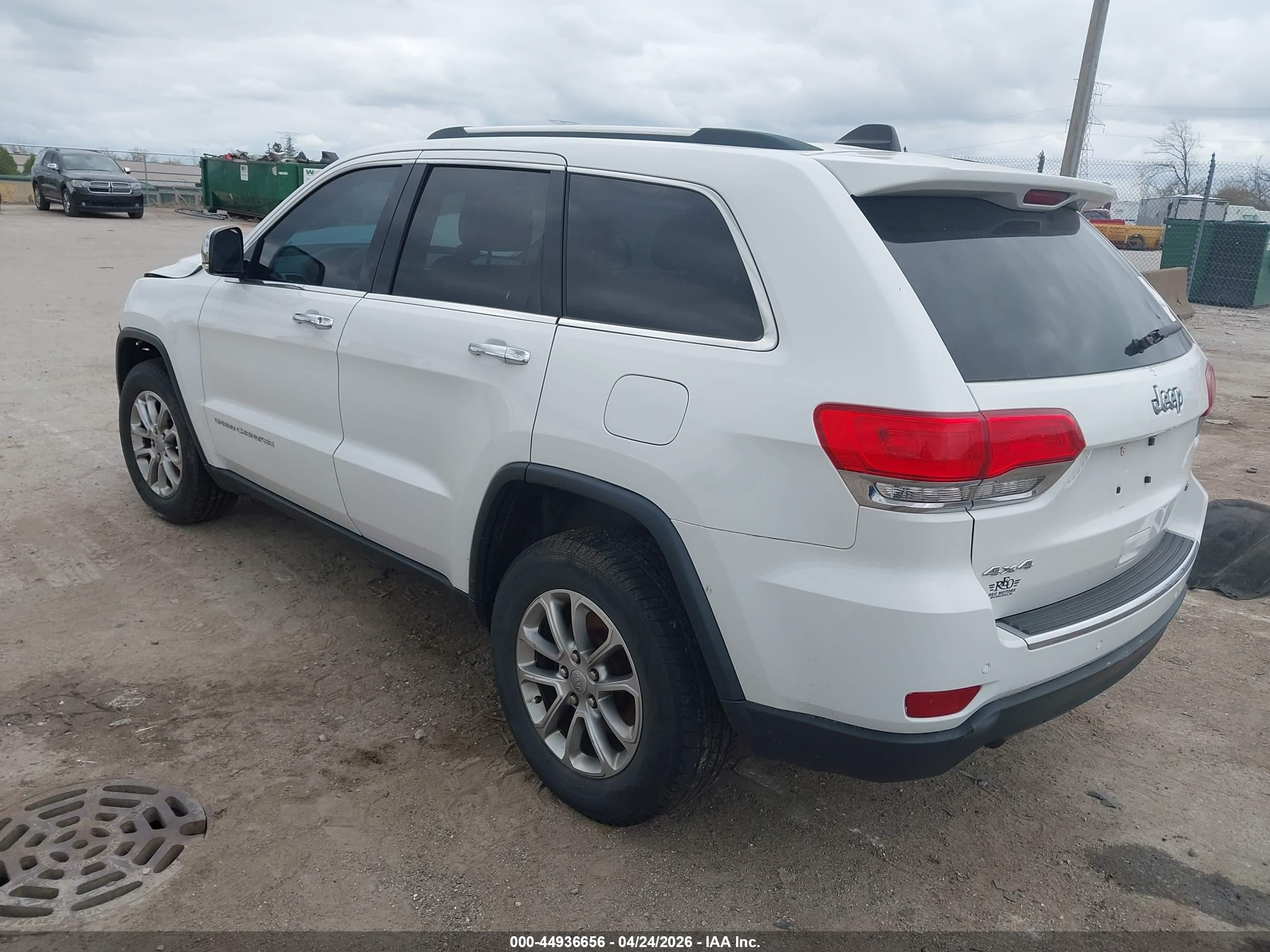 2014 Jeep Grand Cherokee Limited White vin: 1C4RJFBG1EC123667
