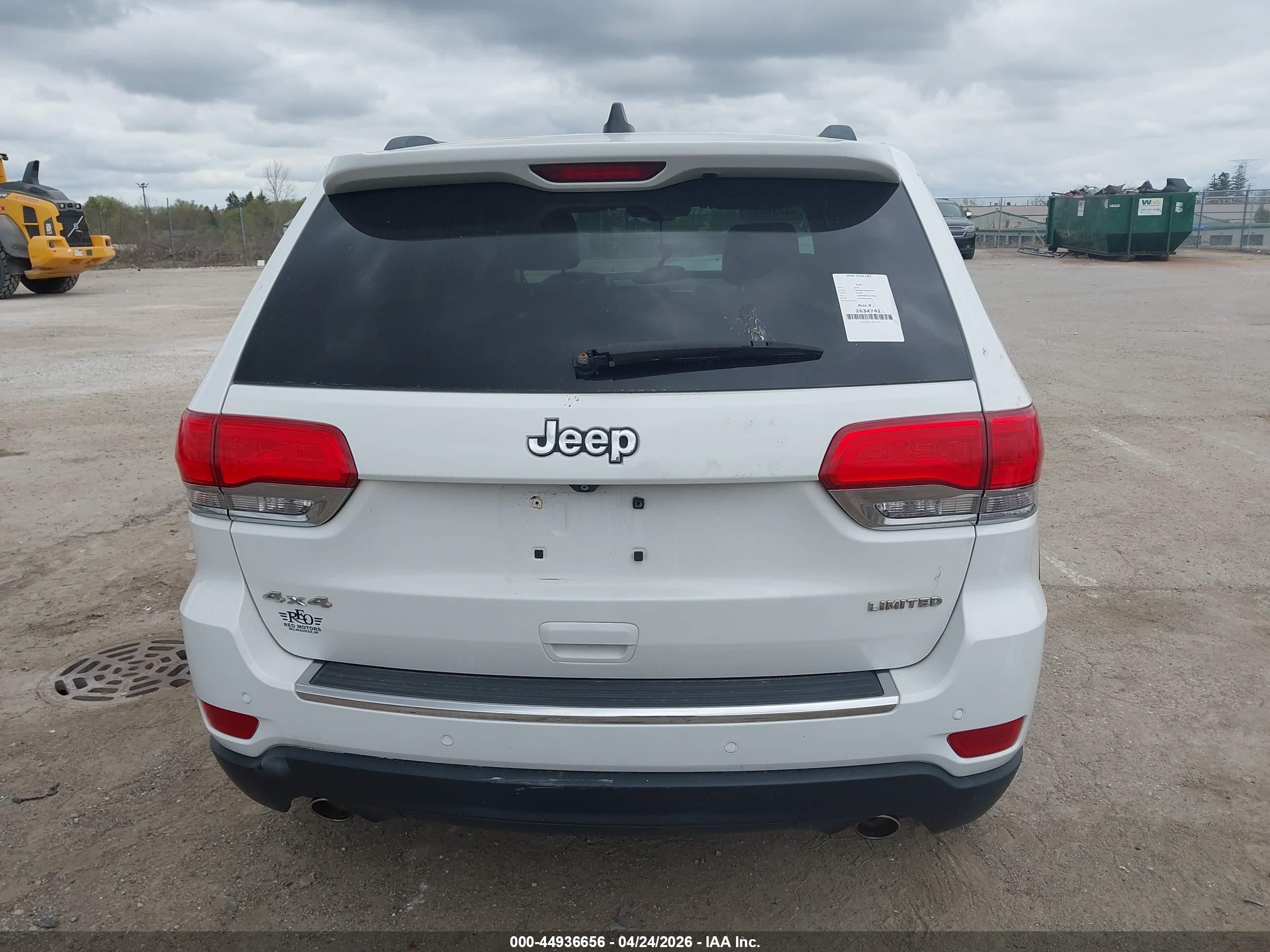 2014 Jeep Grand Cherokee Limited White vin: 1C4RJFBG1EC123667