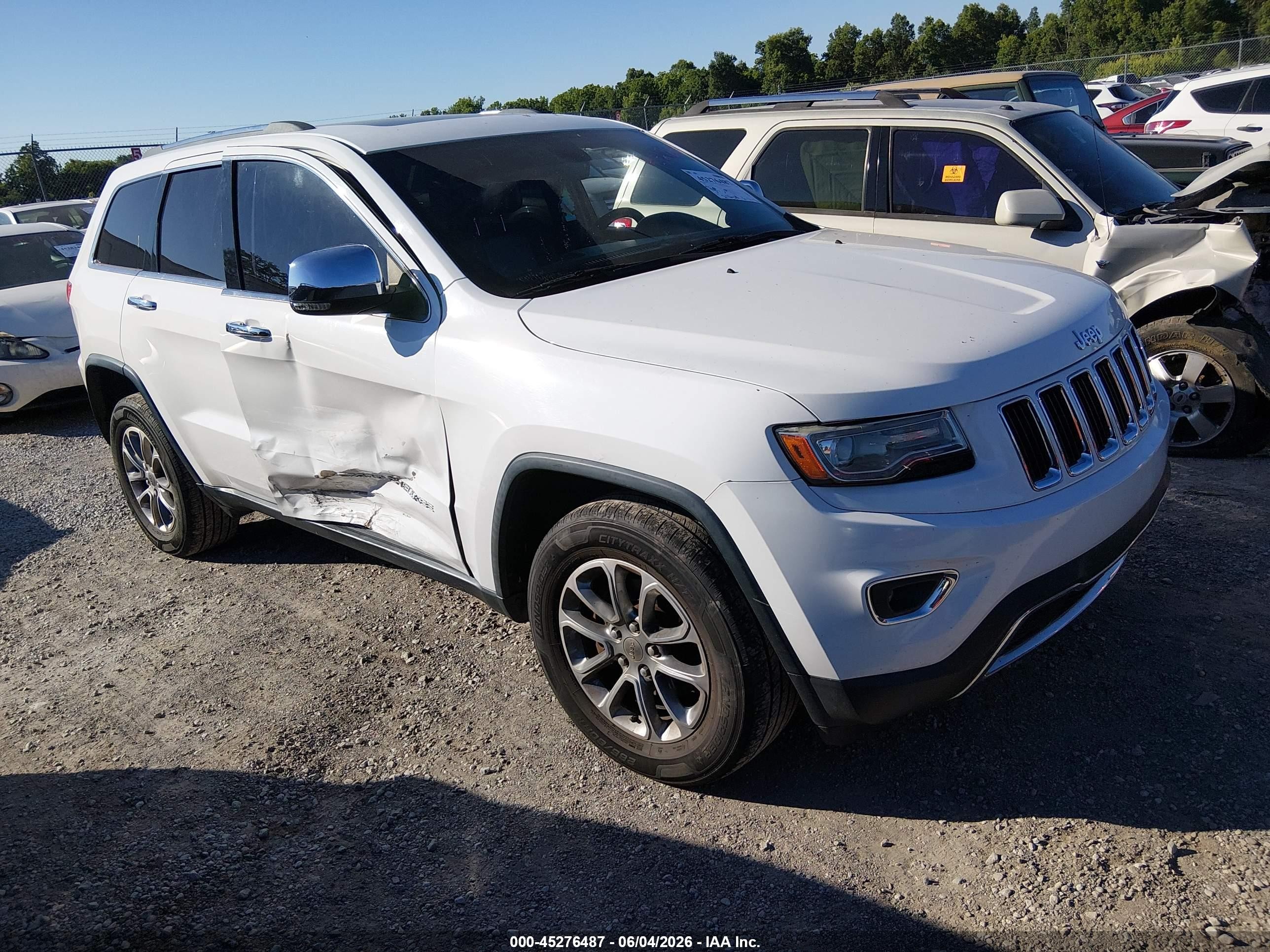 2014 Jeep Grand Cherokee Limited White vin: 1C4RJFBG1EC216611