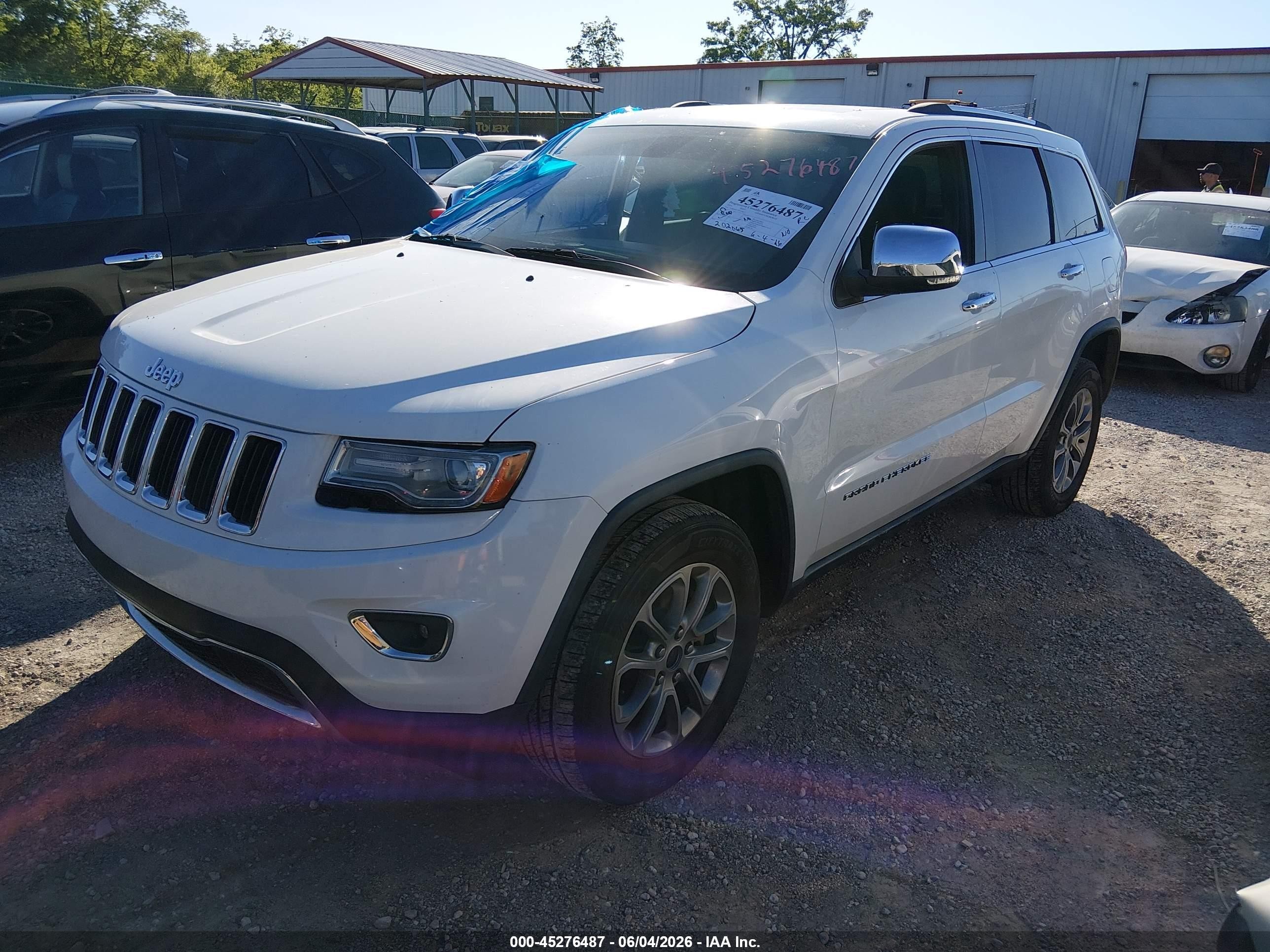 2014 Jeep Grand Cherokee Limited White vin: 1C4RJFBG1EC216611
