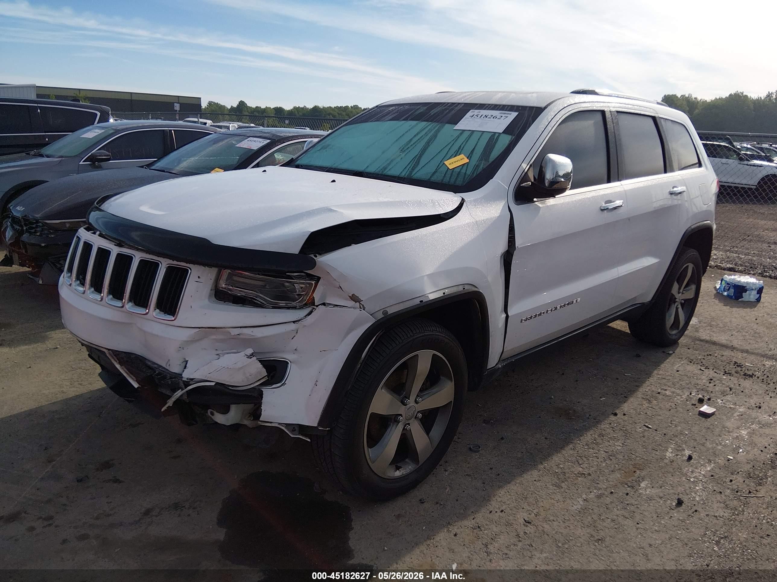 2015 Jeep Grand Cherokee Limited White vin: 1C4RJFBG1FC186124