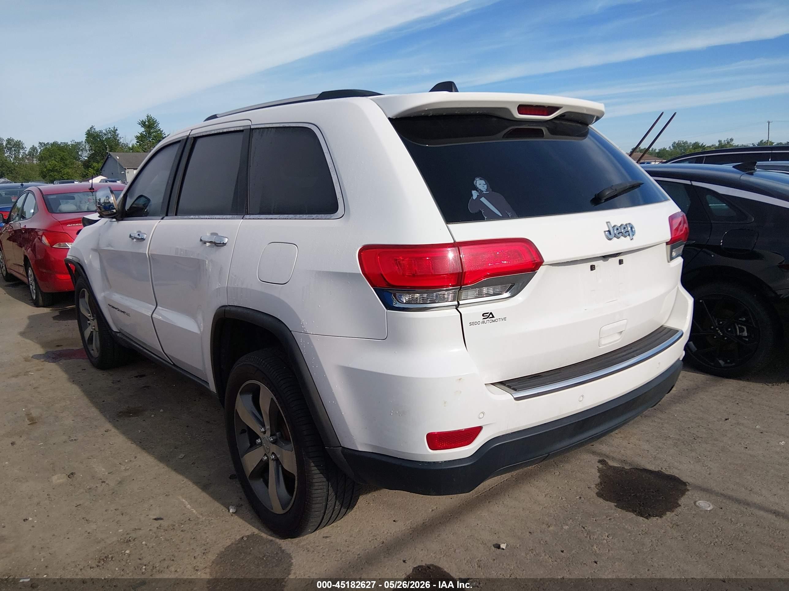 2015 Jeep Grand Cherokee Limited White vin: 1C4RJFBG1FC186124