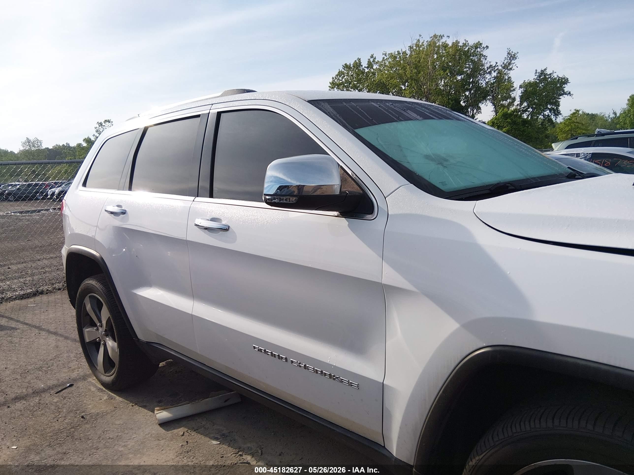 2015 Jeep Grand Cherokee Limited White vin: 1C4RJFBG1FC186124