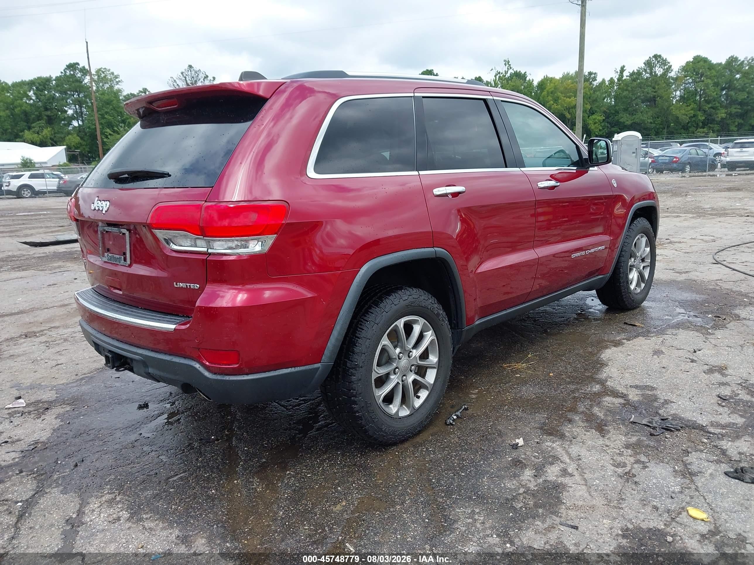 2015 Jeep Grand Cherokee Limited Red vin: 1C4RJFBG1FC226539
