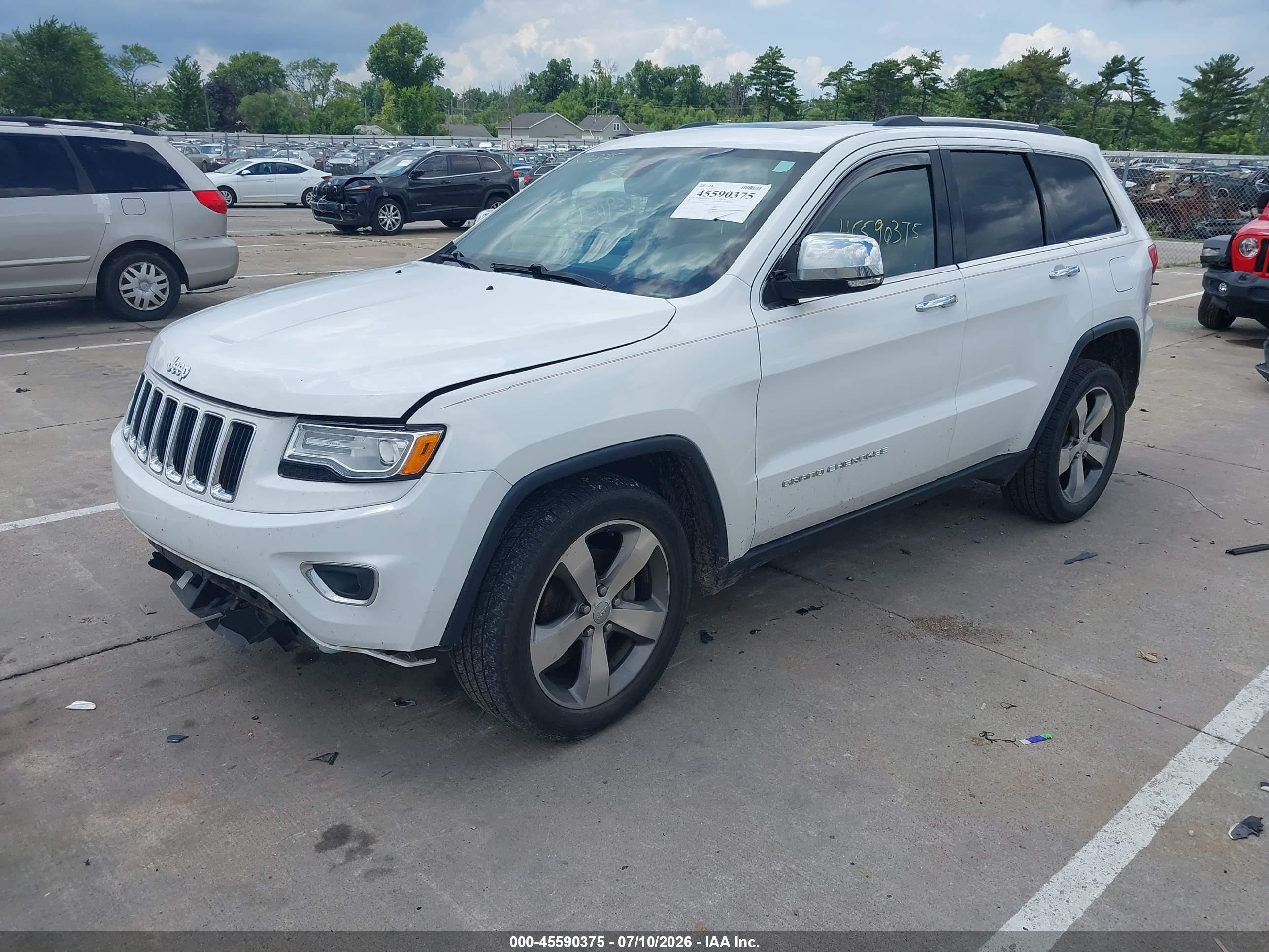2015 Jeep Grand Cherokee Limited White vin: 1C4RJFBG1FC650187