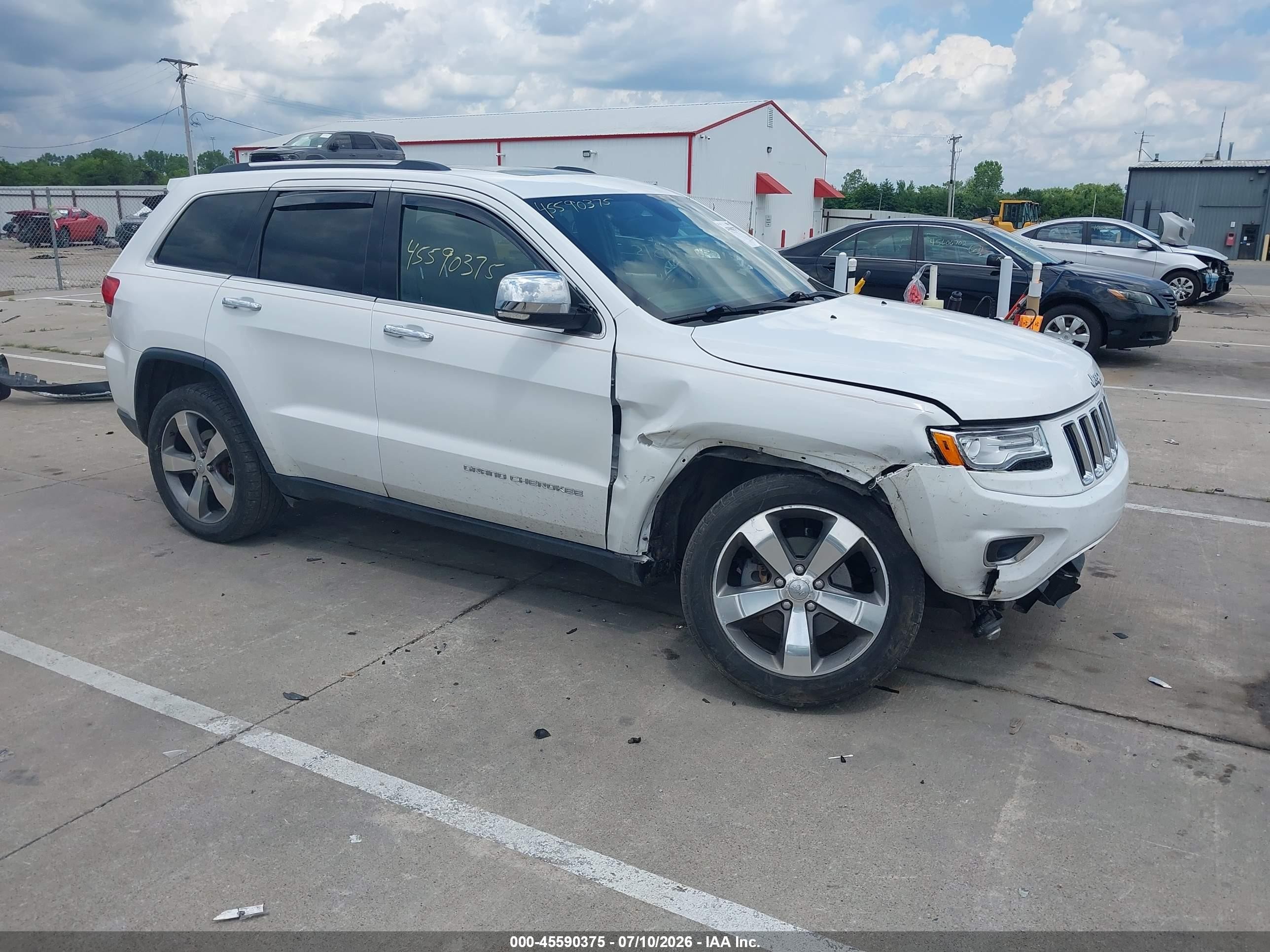 2015 Jeep Grand Cherokee Limited White vin: 1C4RJFBG1FC650187