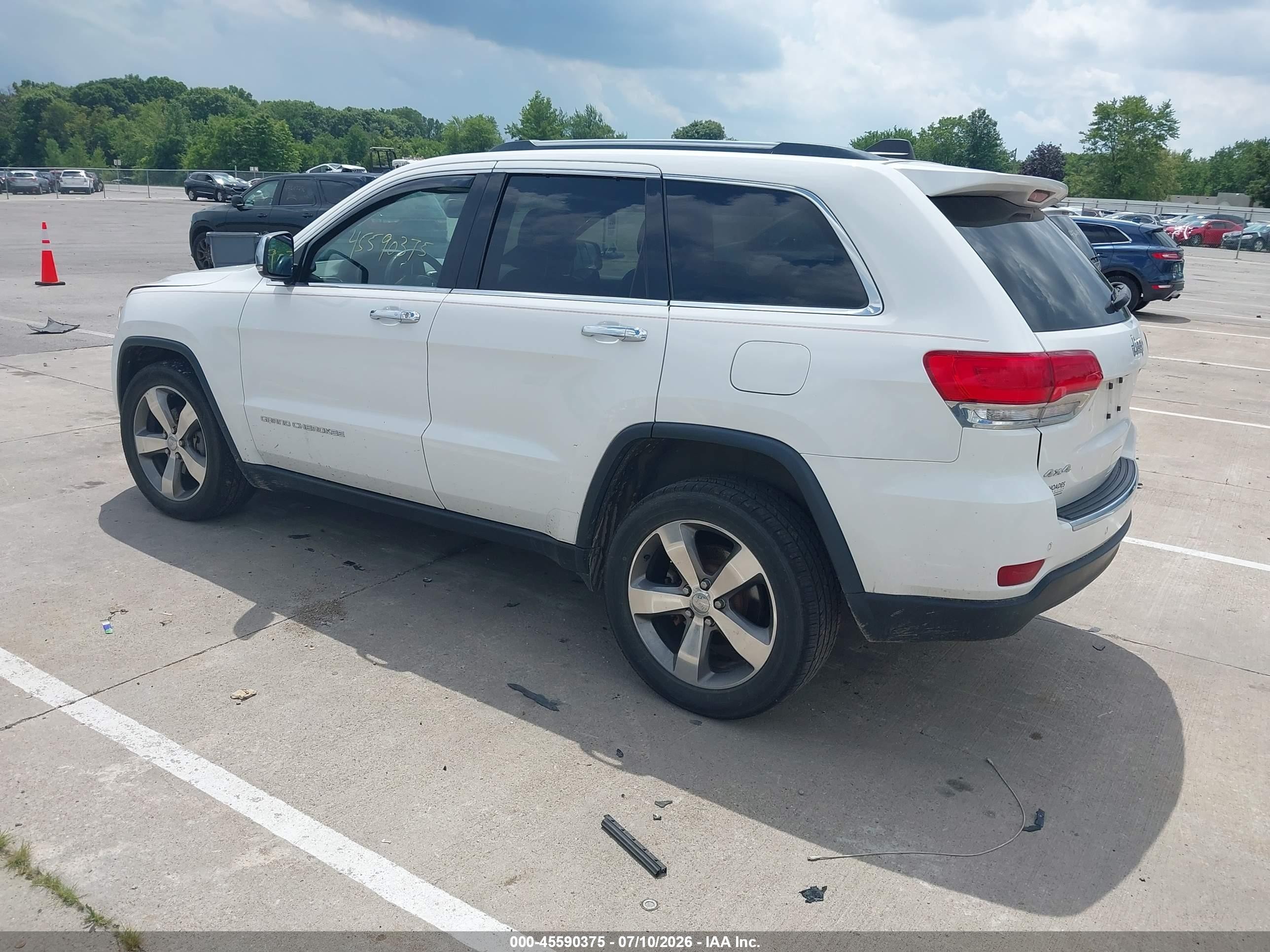 2015 Jeep Grand Cherokee Limited White vin: 1C4RJFBG1FC650187