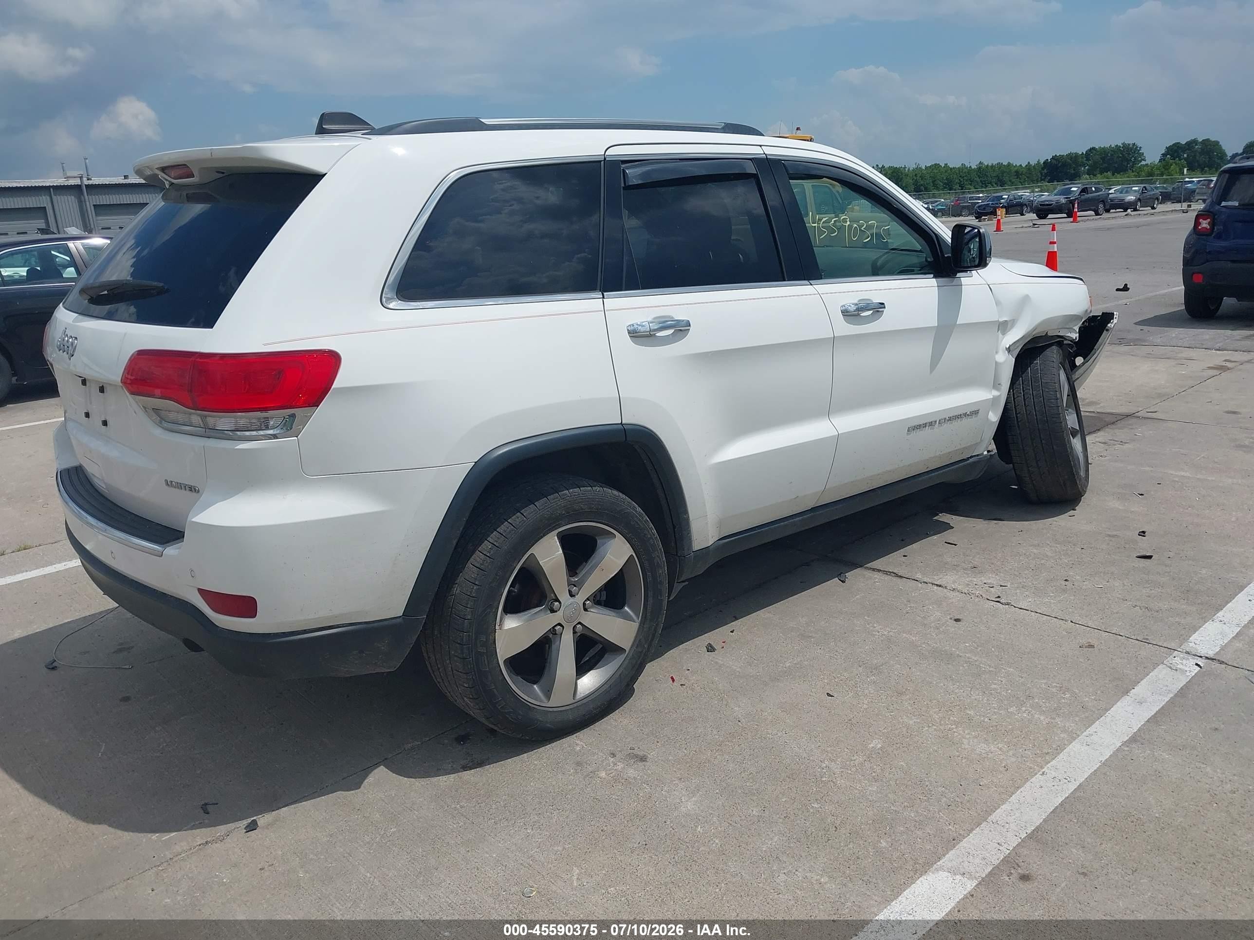 2015 Jeep Grand Cherokee Limited White vin: 1C4RJFBG1FC650187