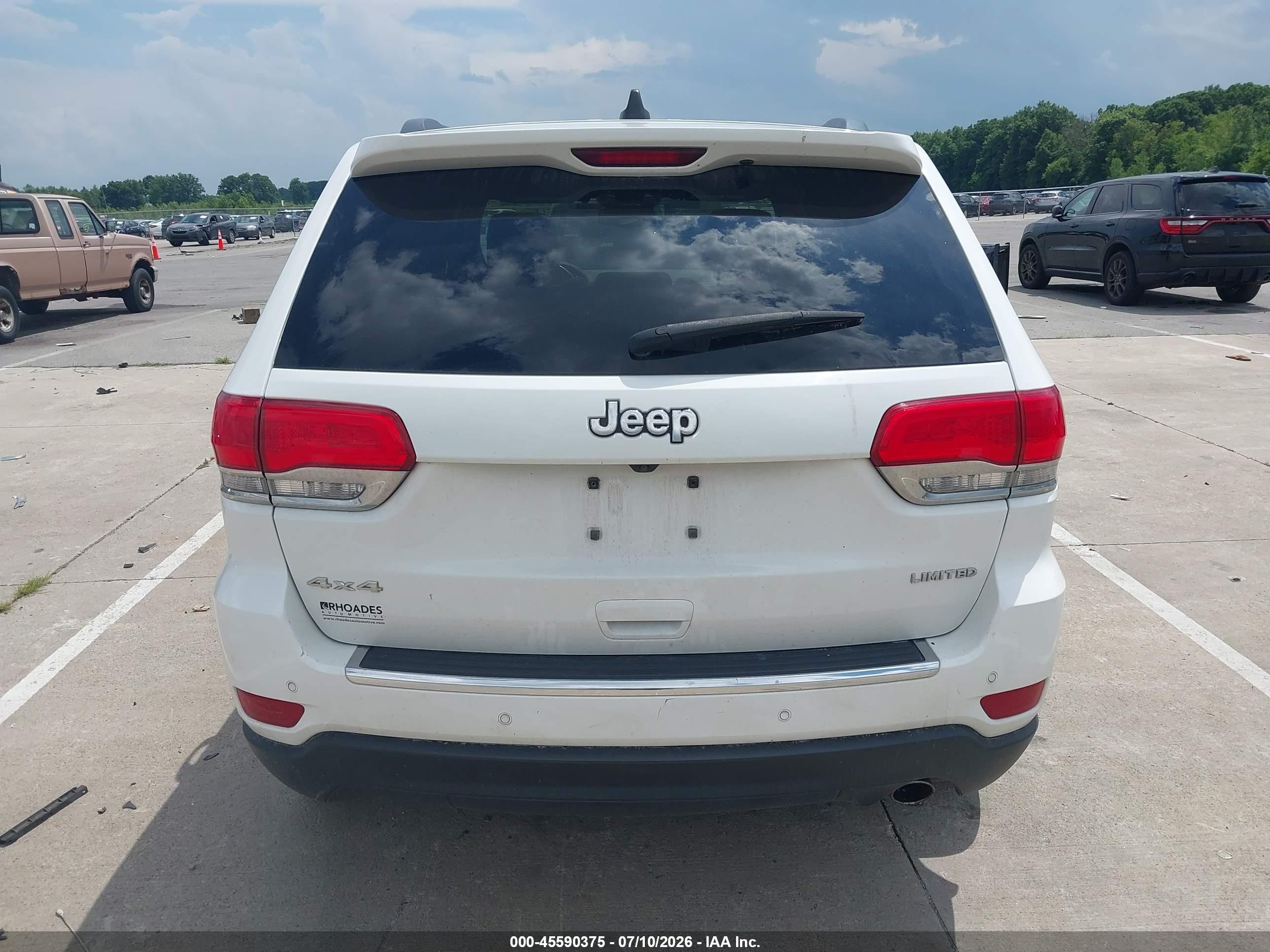 2015 Jeep Grand Cherokee Limited White vin: 1C4RJFBG1FC650187
