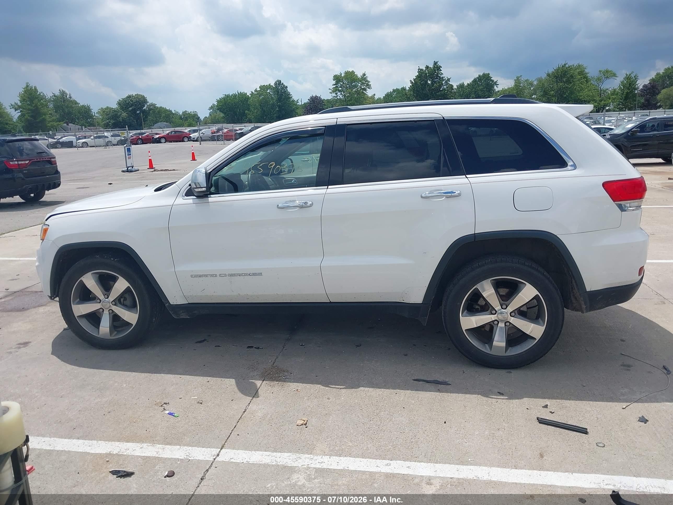 2015 Jeep Grand Cherokee Limited White vin: 1C4RJFBG1FC650187