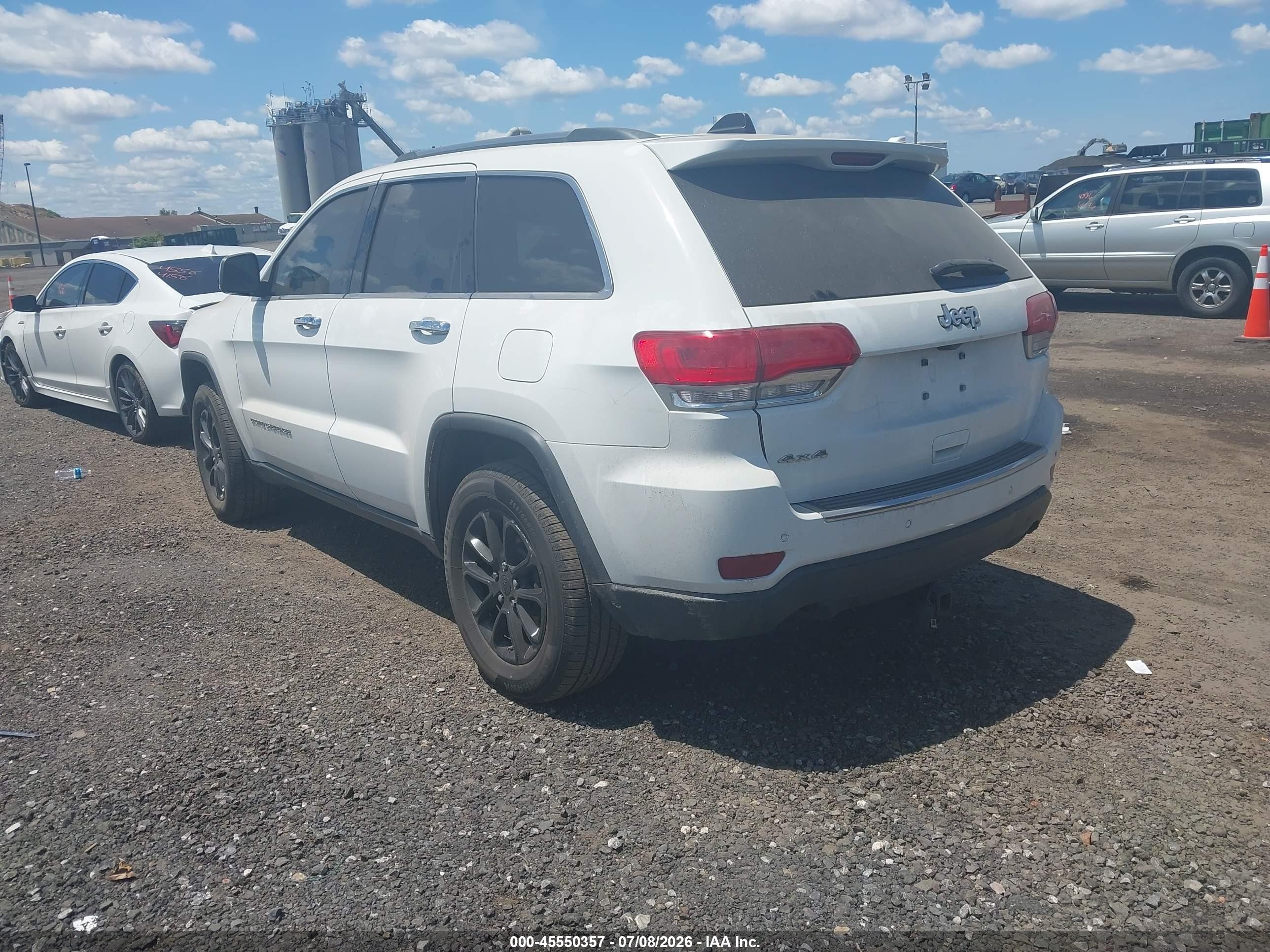 2015 Jeep Grand Cherokee Limited White vin: 1C4RJFBG1FC687949