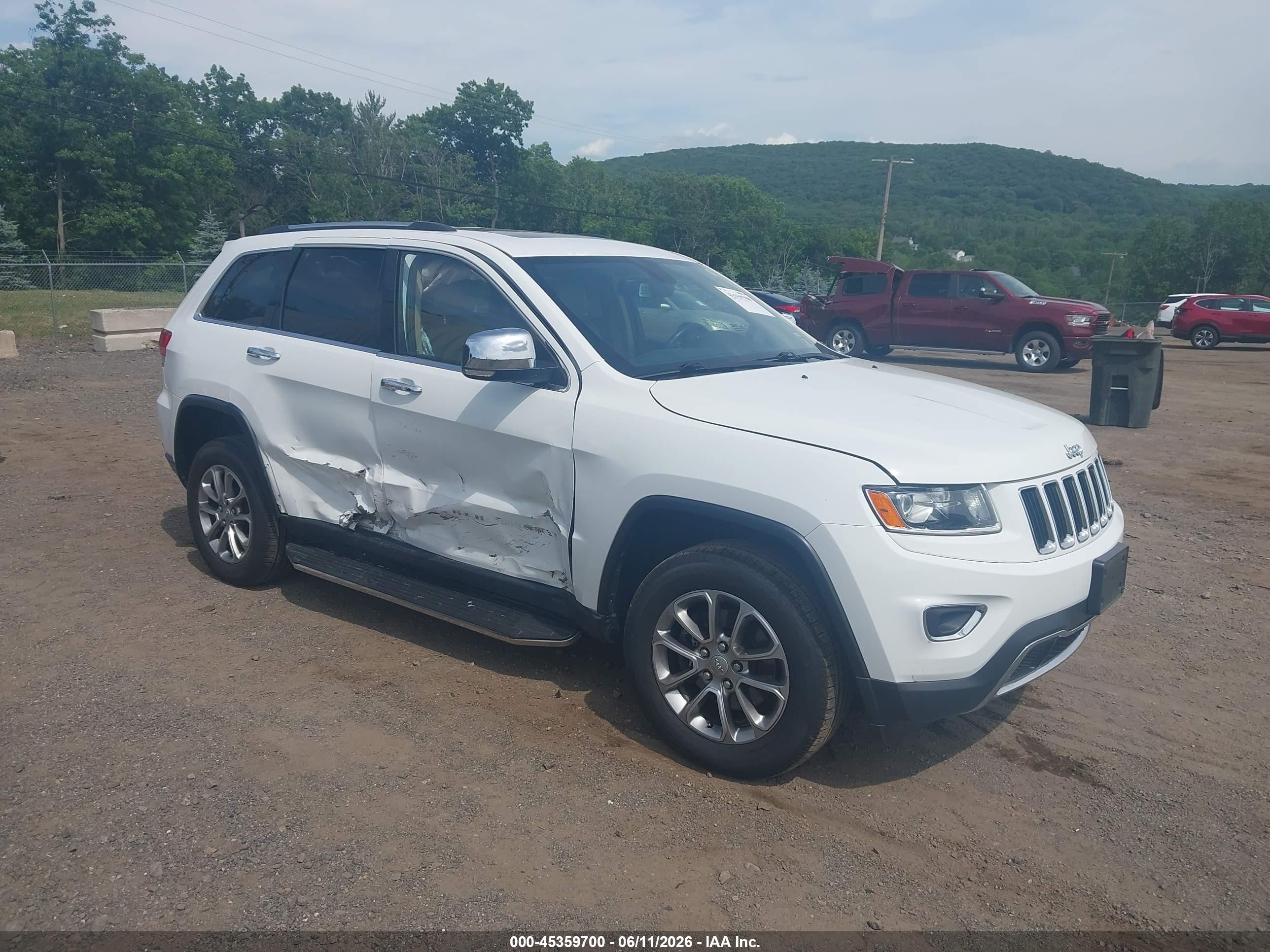 2015 Jeep Grand Cherokee Limited White vin: 1C4RJFBG1FC877296