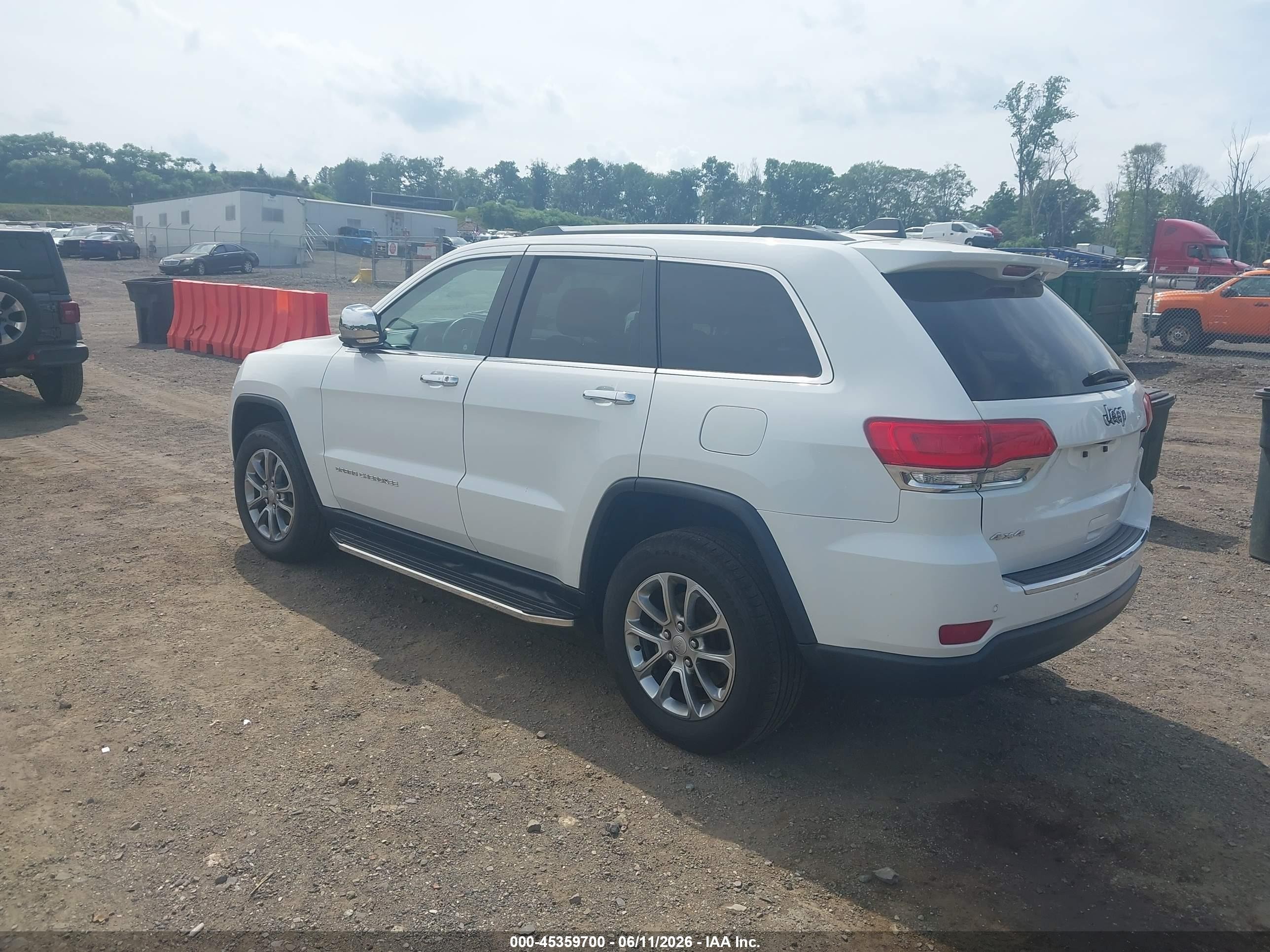 2015 Jeep Grand Cherokee Limited White vin: 1C4RJFBG1FC877296