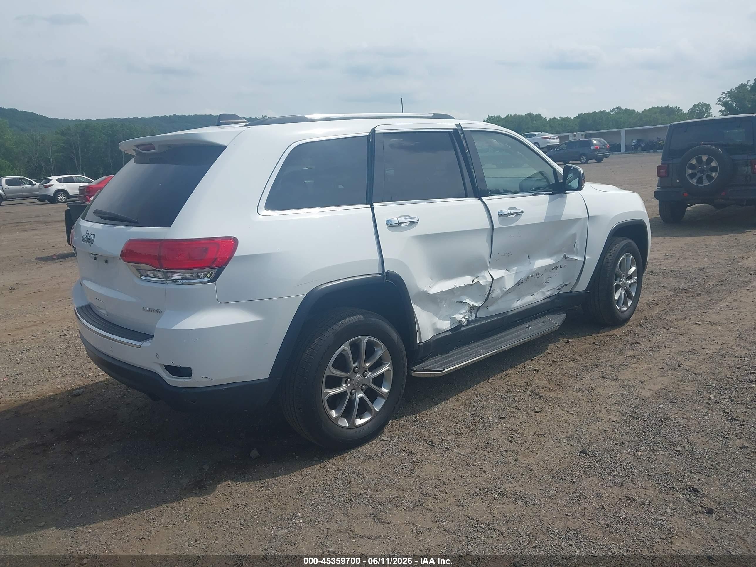 2015 Jeep Grand Cherokee Limited White vin: 1C4RJFBG1FC877296