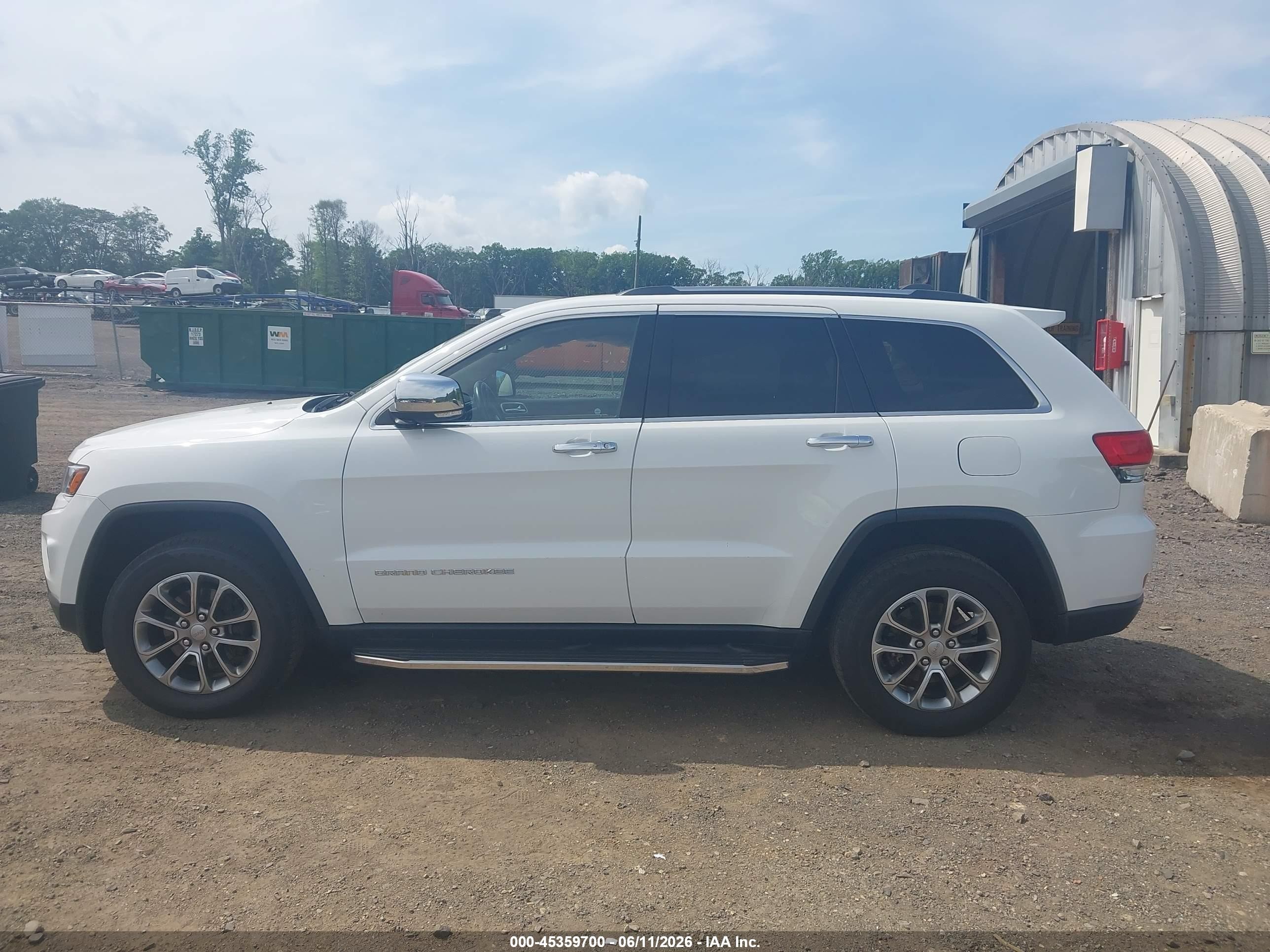 2015 Jeep Grand Cherokee Limited White vin: 1C4RJFBG1FC877296