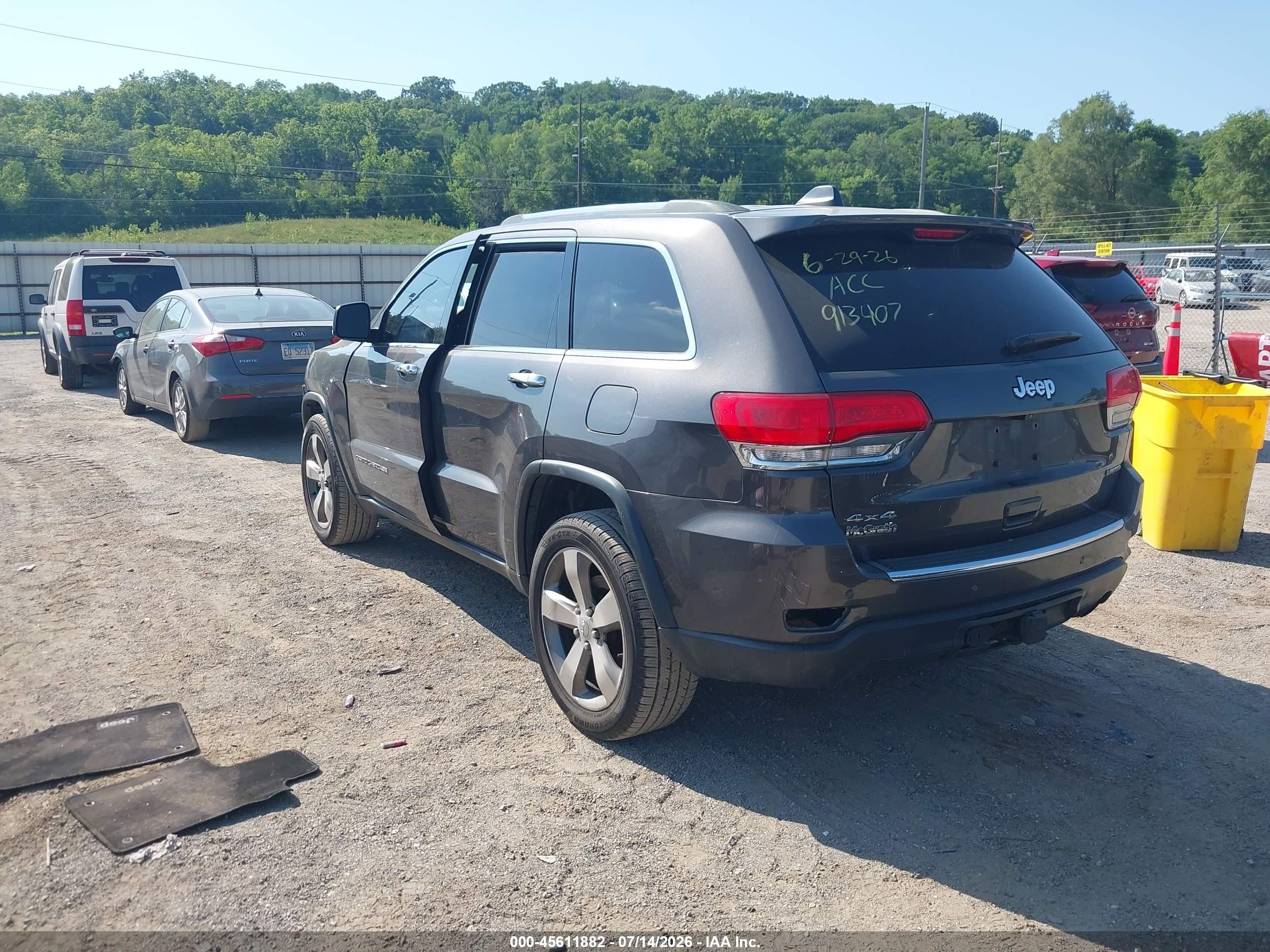 2015 Jeep Grand Cherokee Limited Серый vin: 1C4RJFBG1FC913407