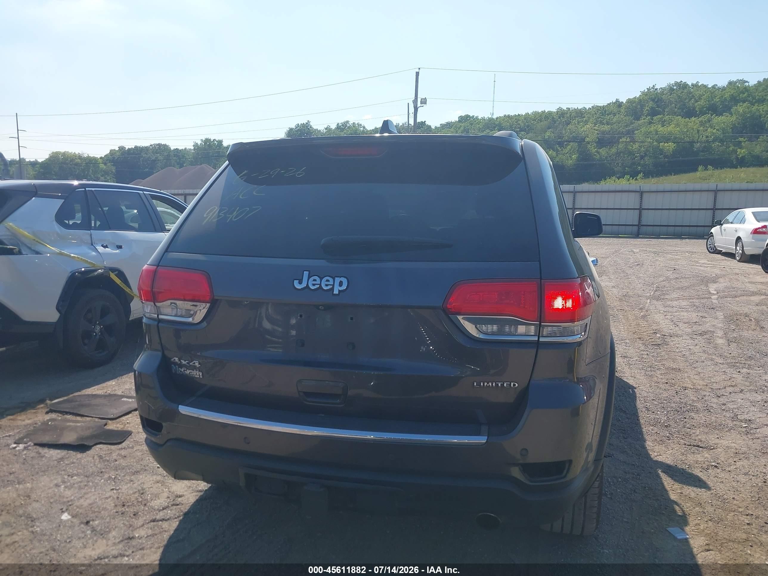 2015 Jeep Grand Cherokee Limited Серый vin: 1C4RJFBG1FC913407