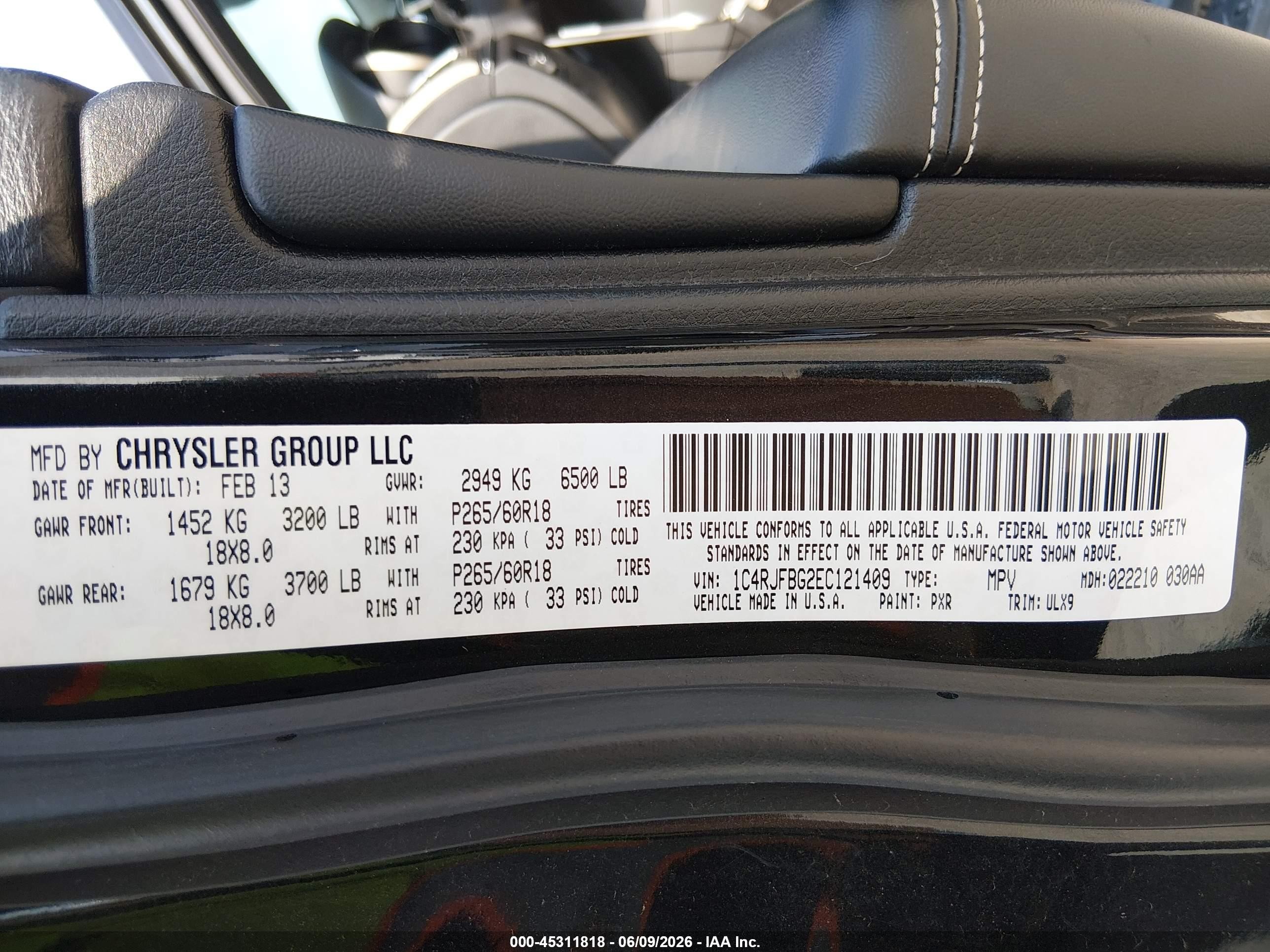 2014 Jeep Grand Cherokee Limited Черный vin: 1C4RJFBG2EC121409