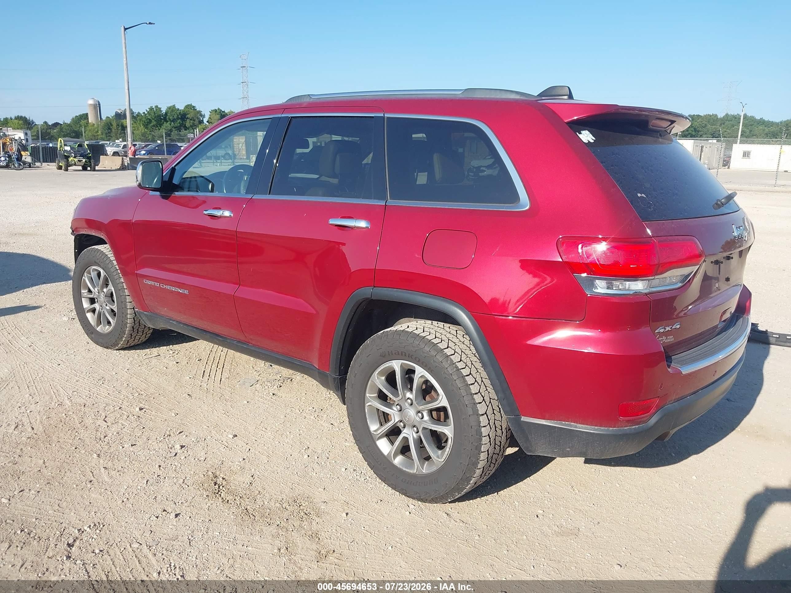 2014 Jeep Grand Cherokee Limited Red vin: 1C4RJFBG2EC241209