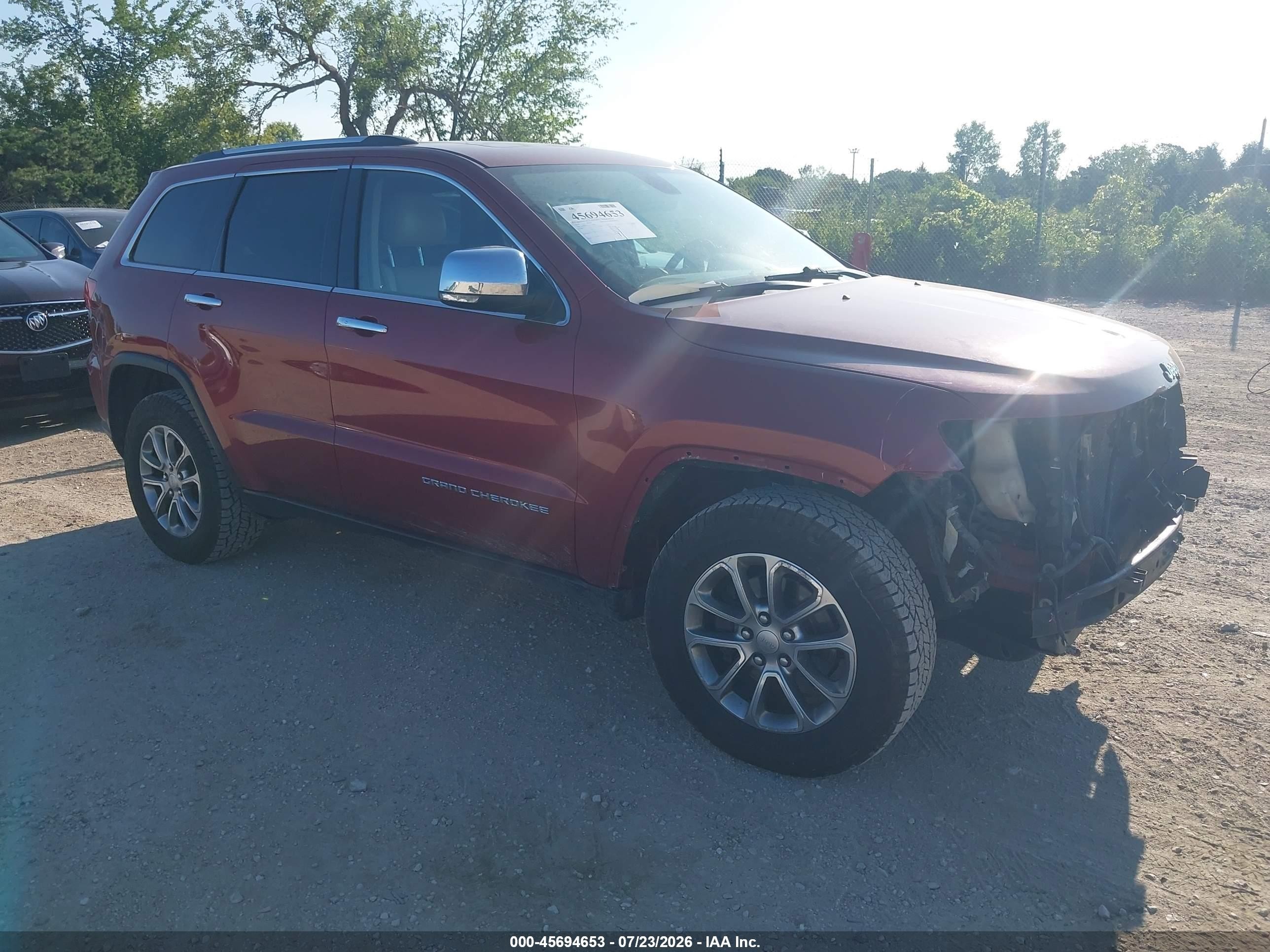2014 Jeep Grand Cherokee Limited Red vin: 1C4RJFBG2EC241209