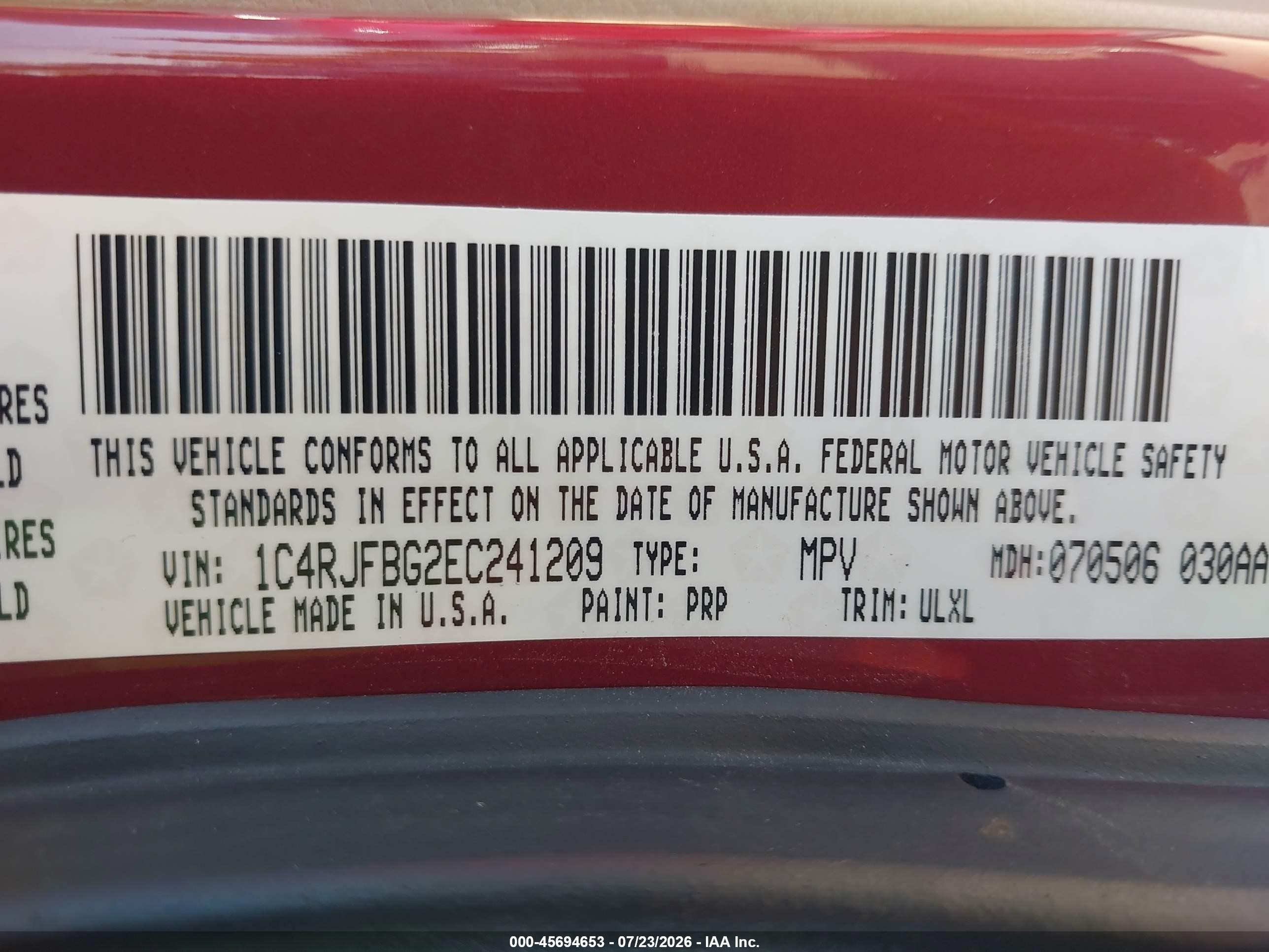 2014 Jeep Grand Cherokee Limited Red vin: 1C4RJFBG2EC241209