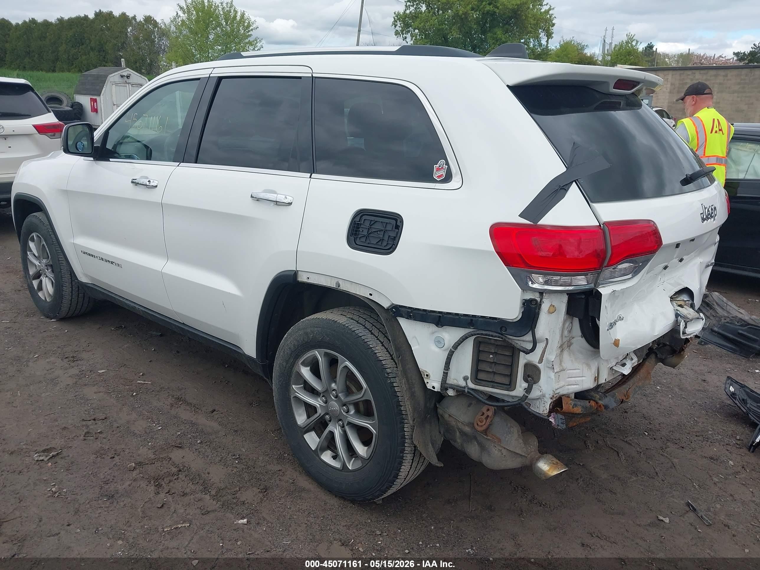 2014 Jeep Grand Cherokee Limited White vin: 1C4RJFBG2EC272945