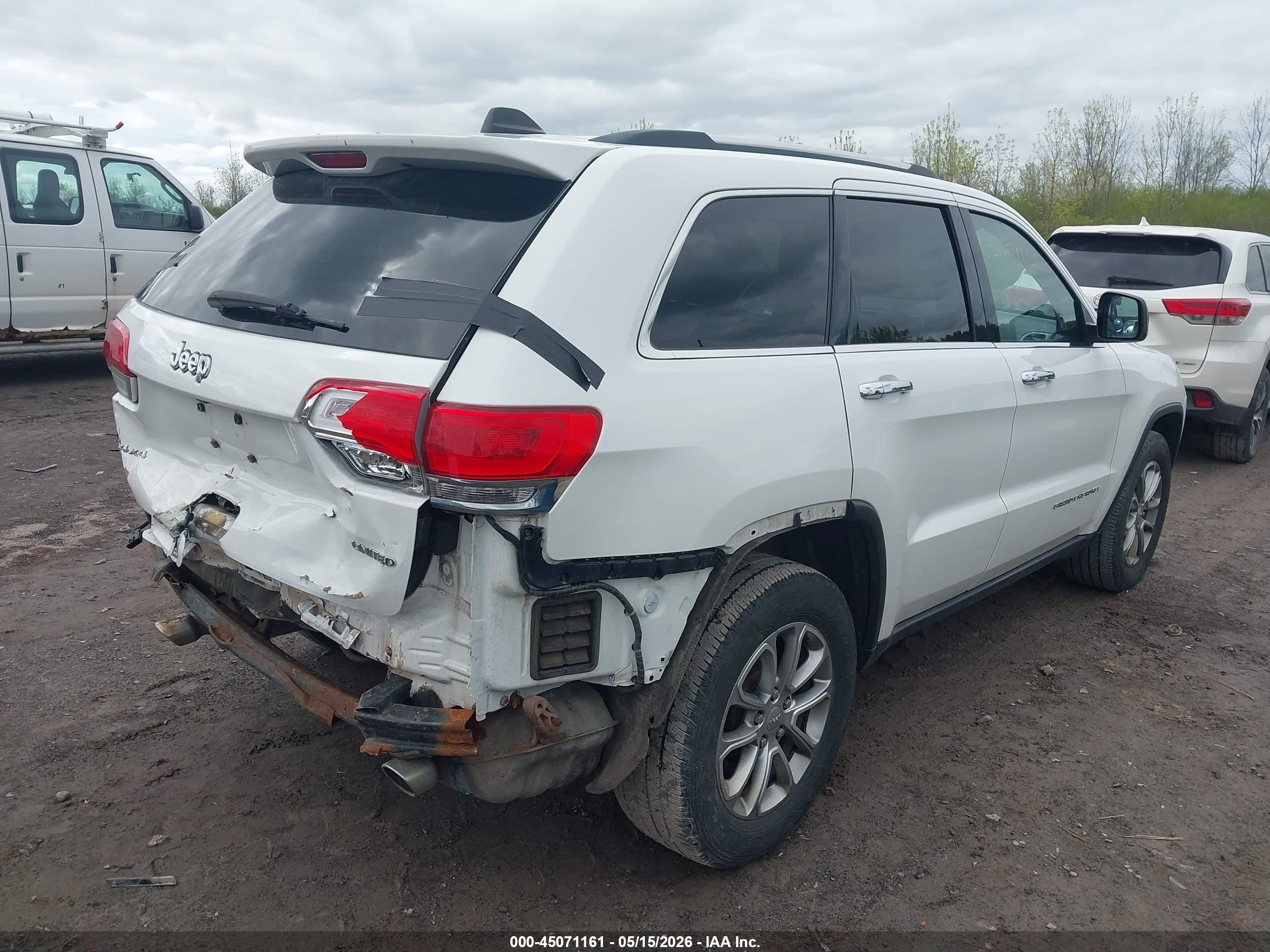 2014 Jeep Grand Cherokee Limited White vin: 1C4RJFBG2EC272945