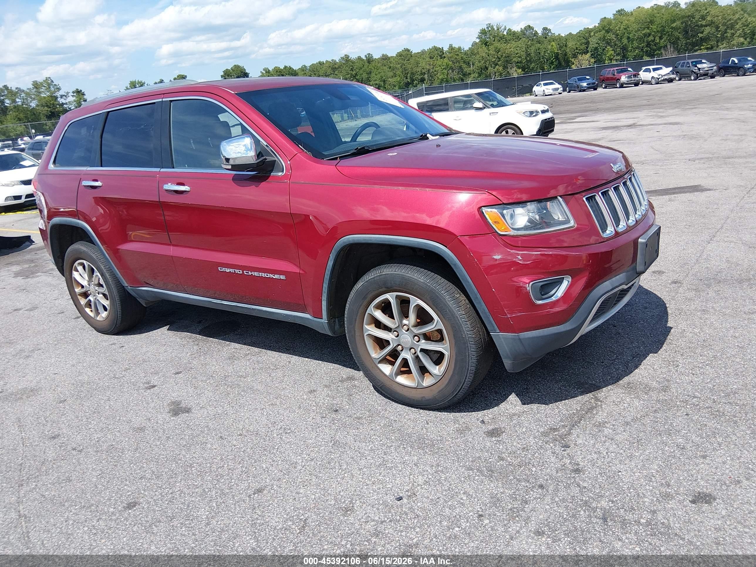 2014 Jeep Grand Cherokee Limited Red vin: 1C4RJFBG2EC294332