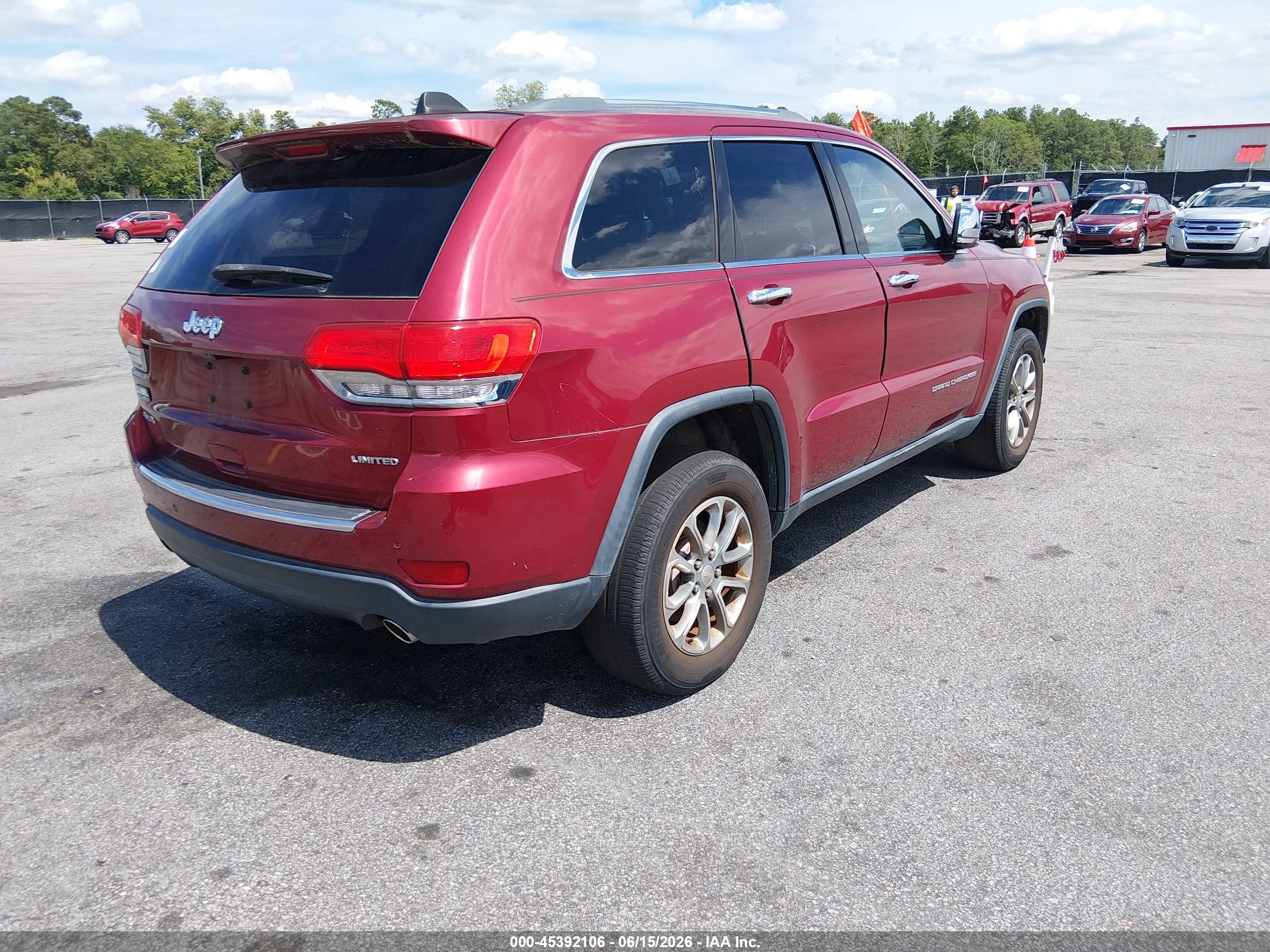 2014 Jeep Grand Cherokee Limited Red vin: 1C4RJFBG2EC294332