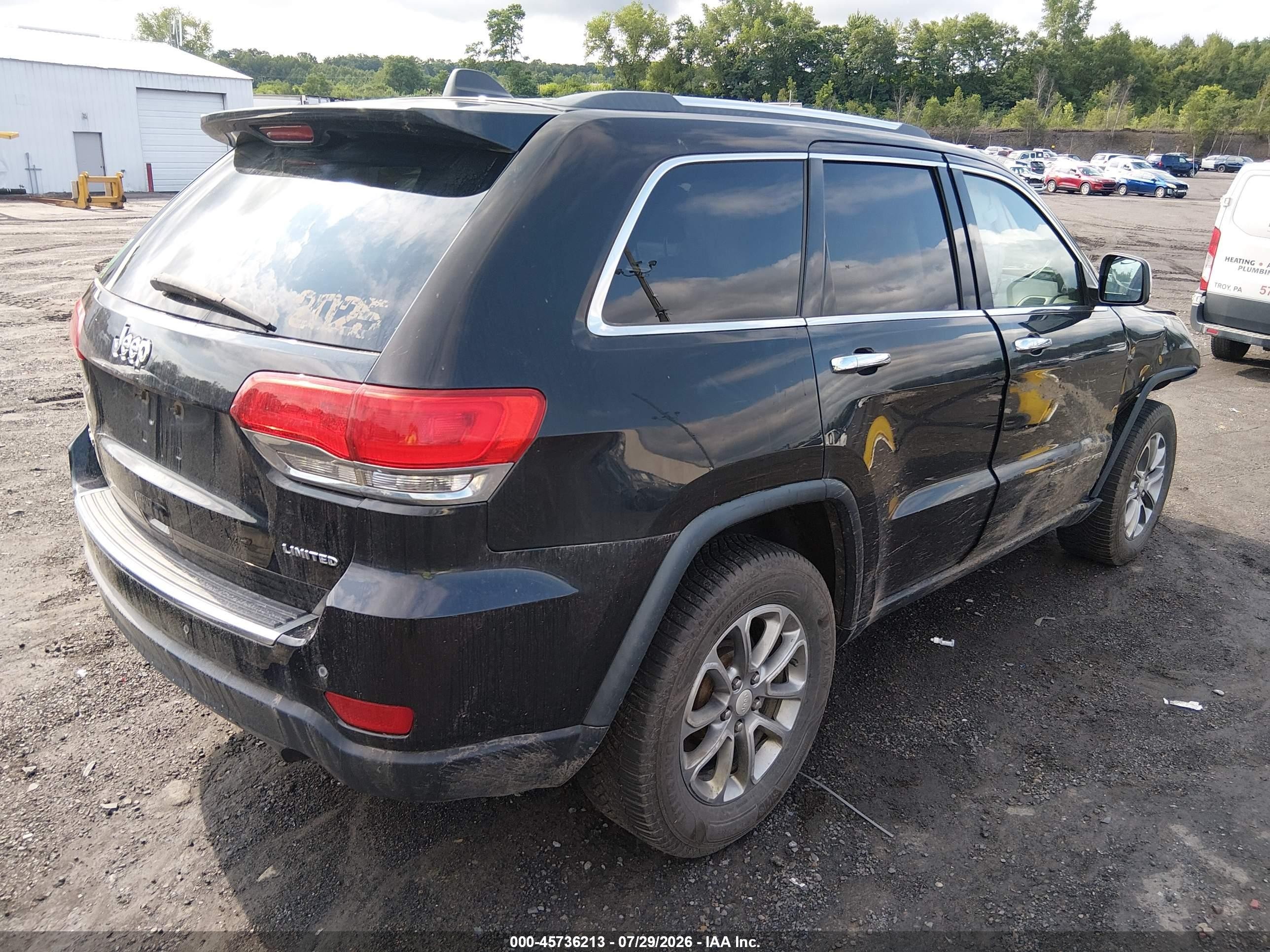 2014 Jeep Grand Cherokee Limited Black vin: 1C4RJFBG2EC373290