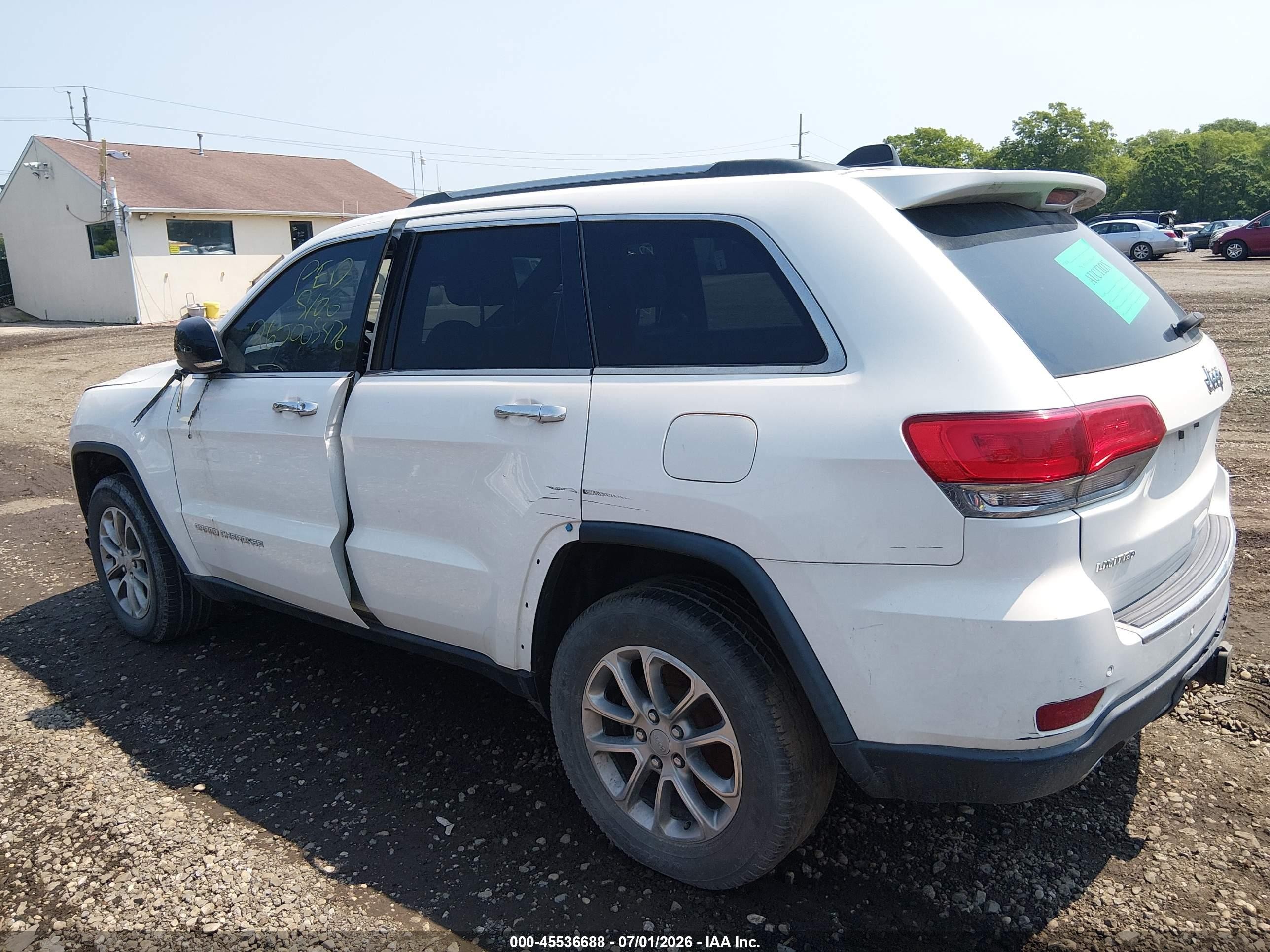 2014 Jeep Grand Cherokee Limited White vin: 1C4RJFBG2EC431575