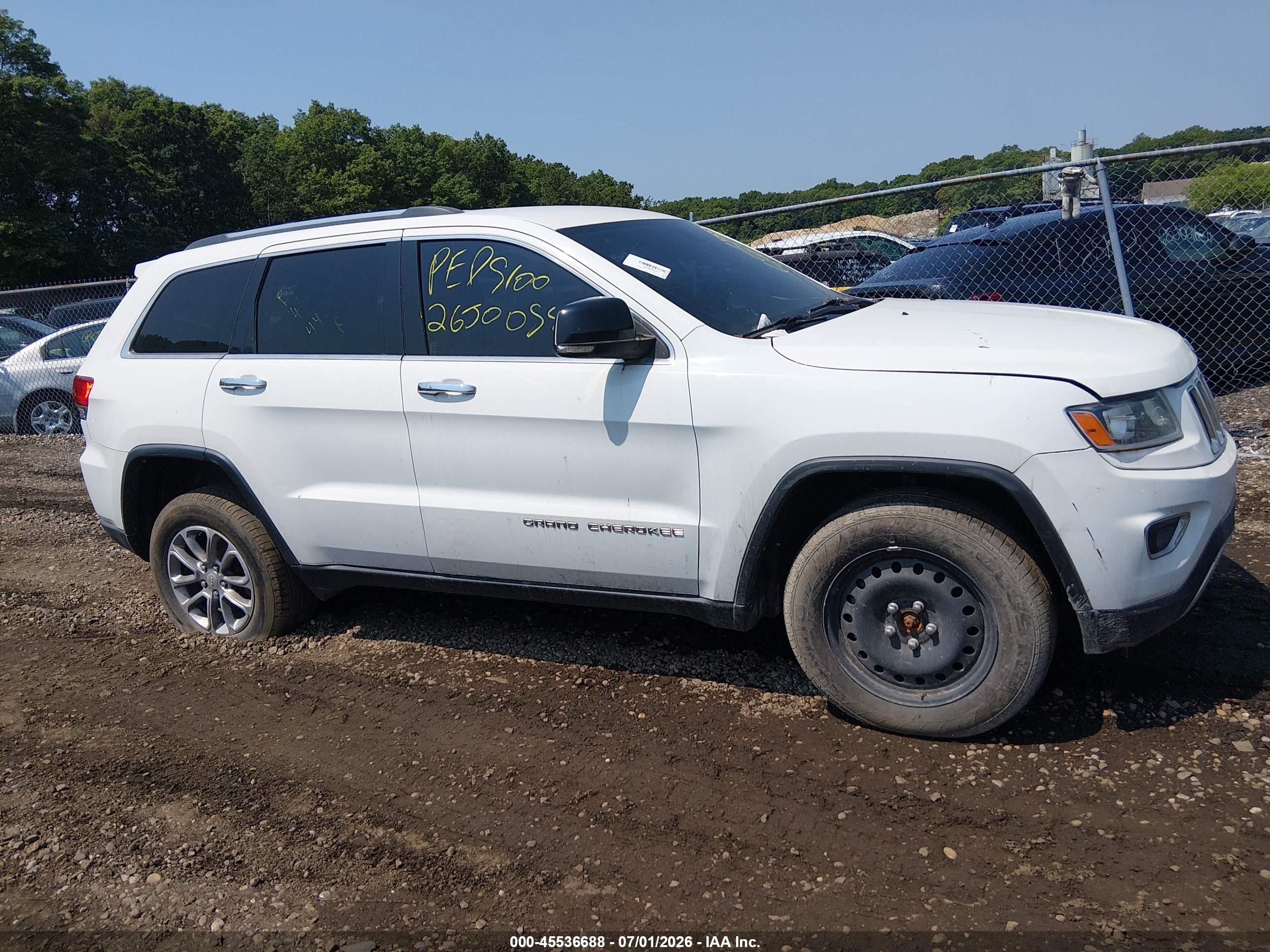 2014 Jeep Grand Cherokee Limited White vin: 1C4RJFBG2EC431575