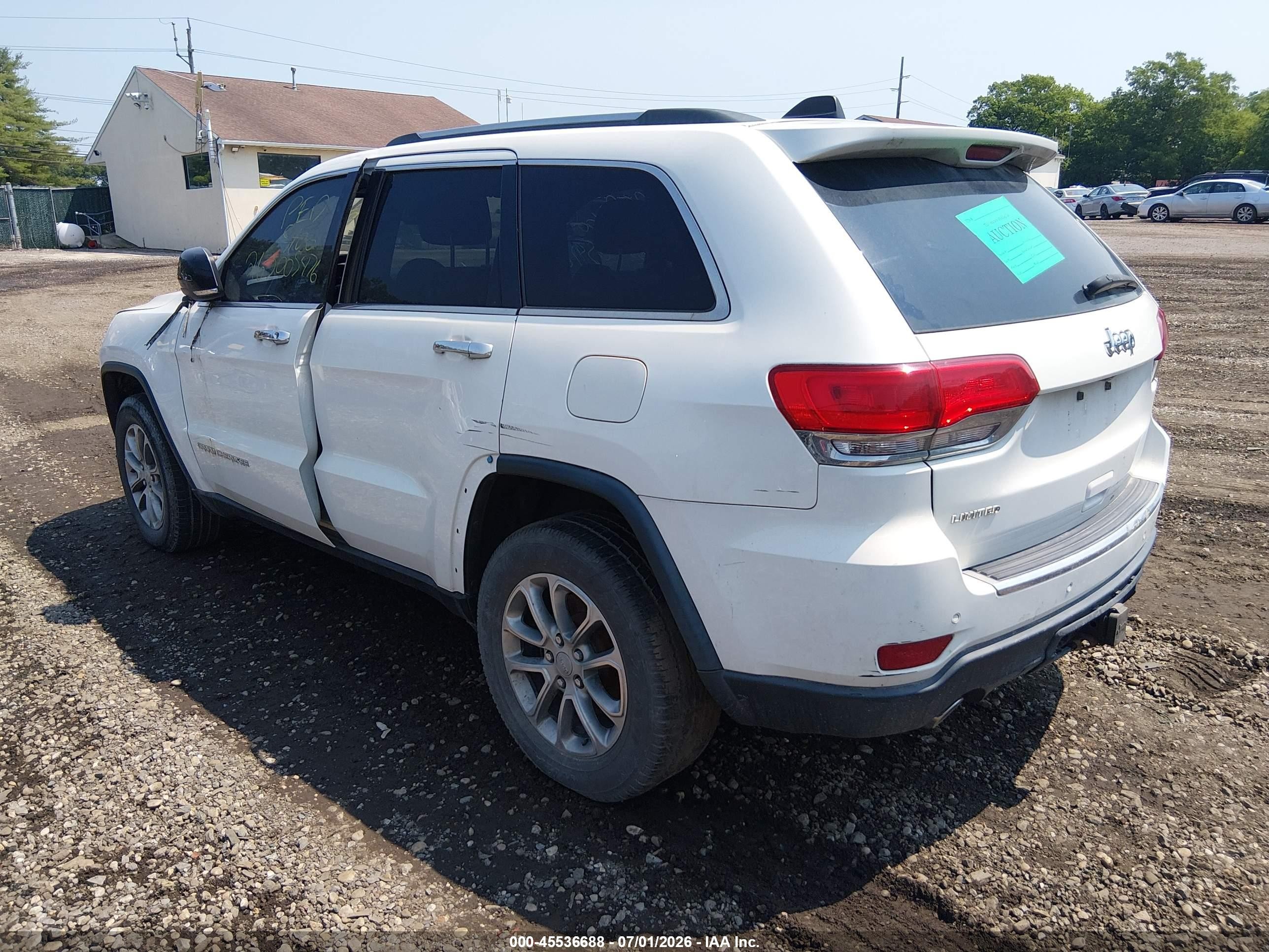 2014 Jeep Grand Cherokee Limited White vin: 1C4RJFBG2EC431575