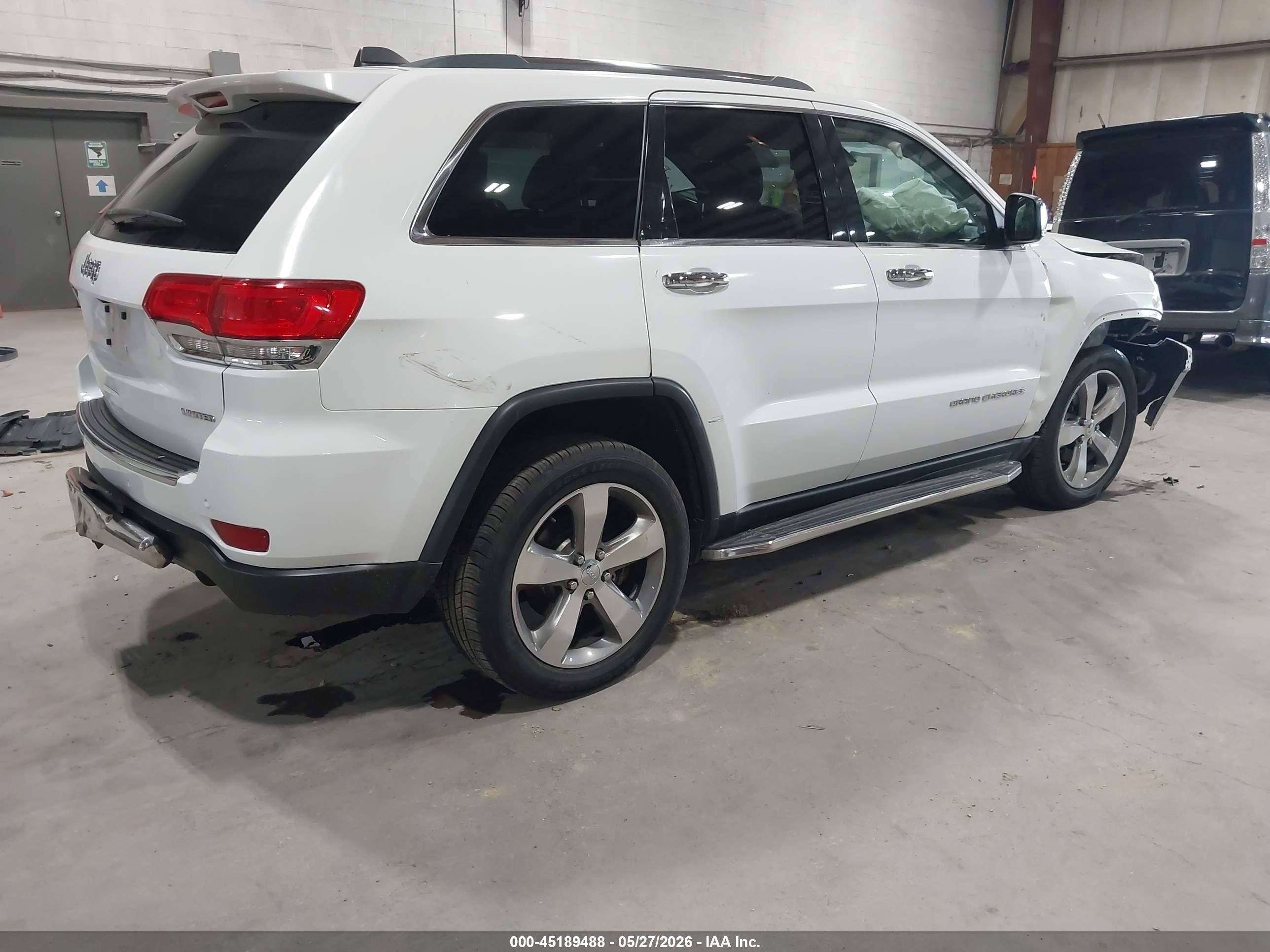 2014 Jeep Grand Cherokee Limited White vin: 1C4RJFBG2EC483255