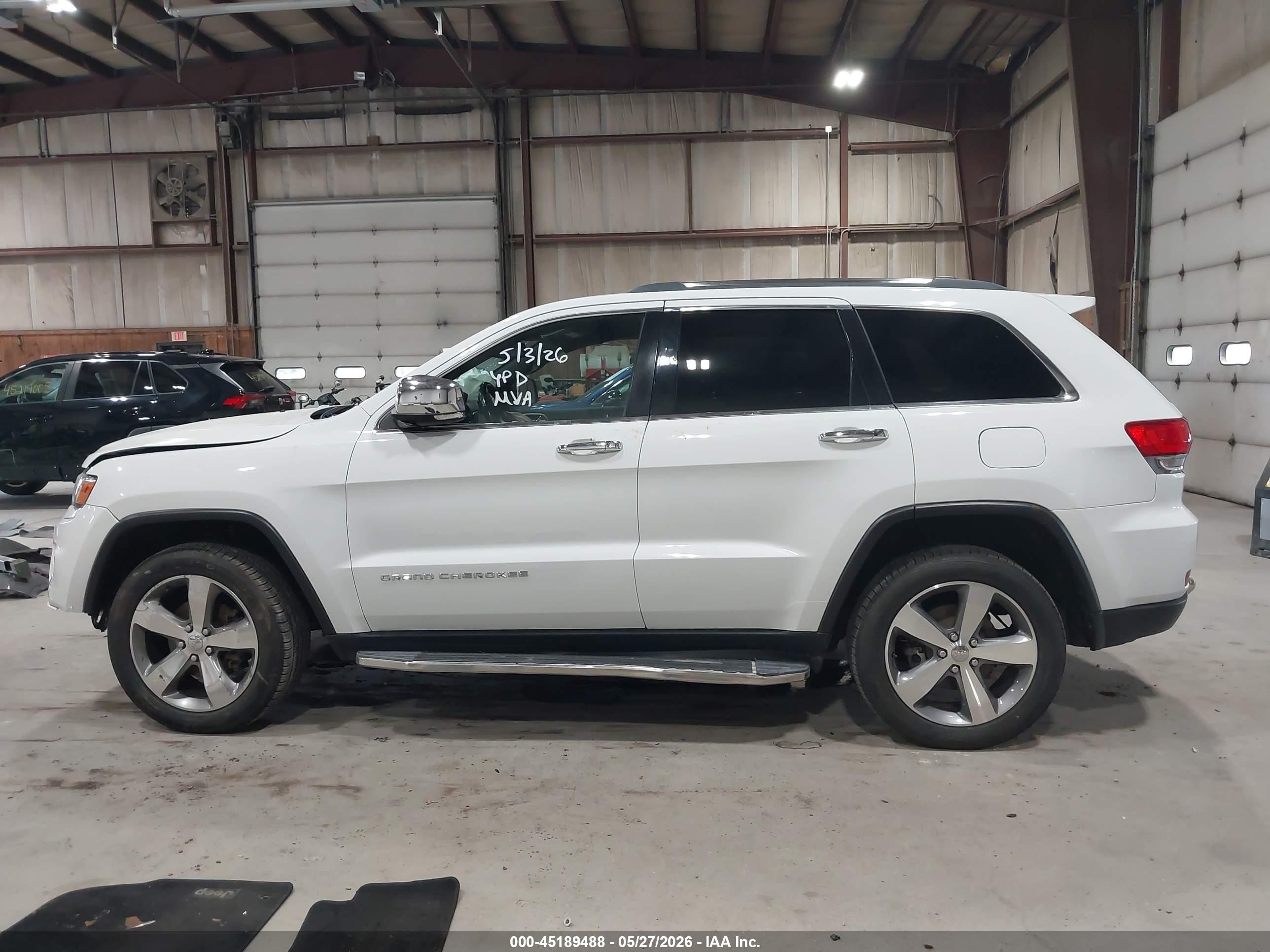 2014 Jeep Grand Cherokee Limited White vin: 1C4RJFBG2EC483255