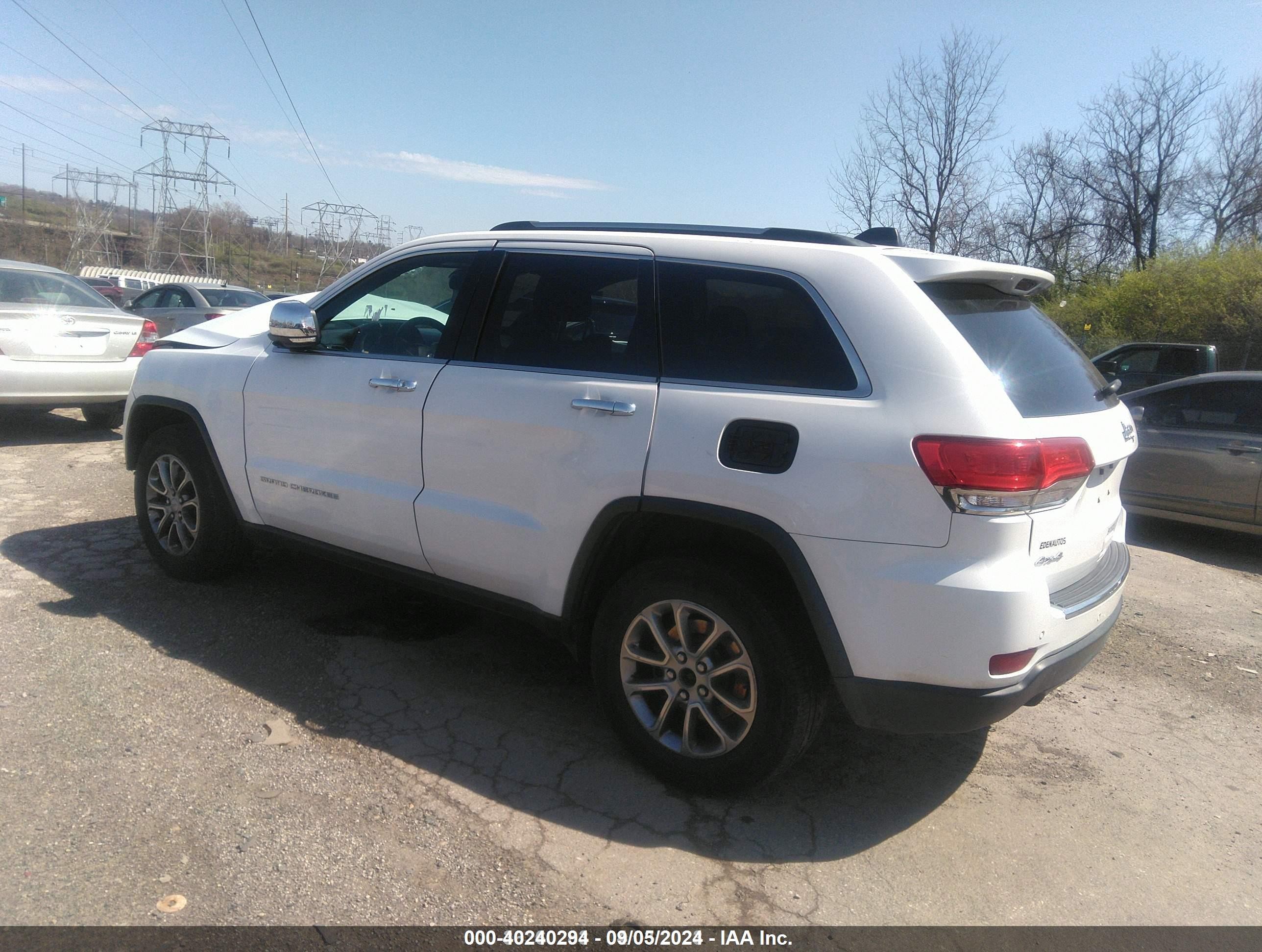 2014 Jeep Grand Cherokee Limited White vin: 1C4RJFBG2EC497995