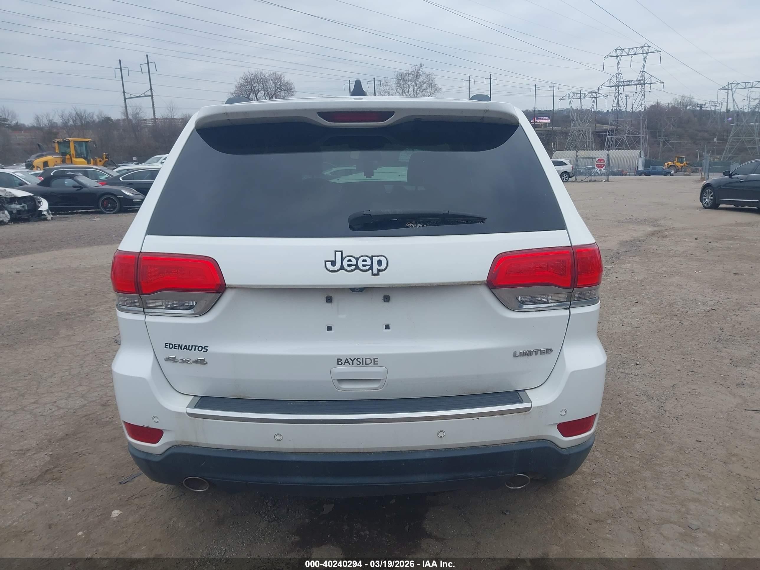 2014 Jeep Grand Cherokee Limited White vin: 1C4RJFBG2EC497995