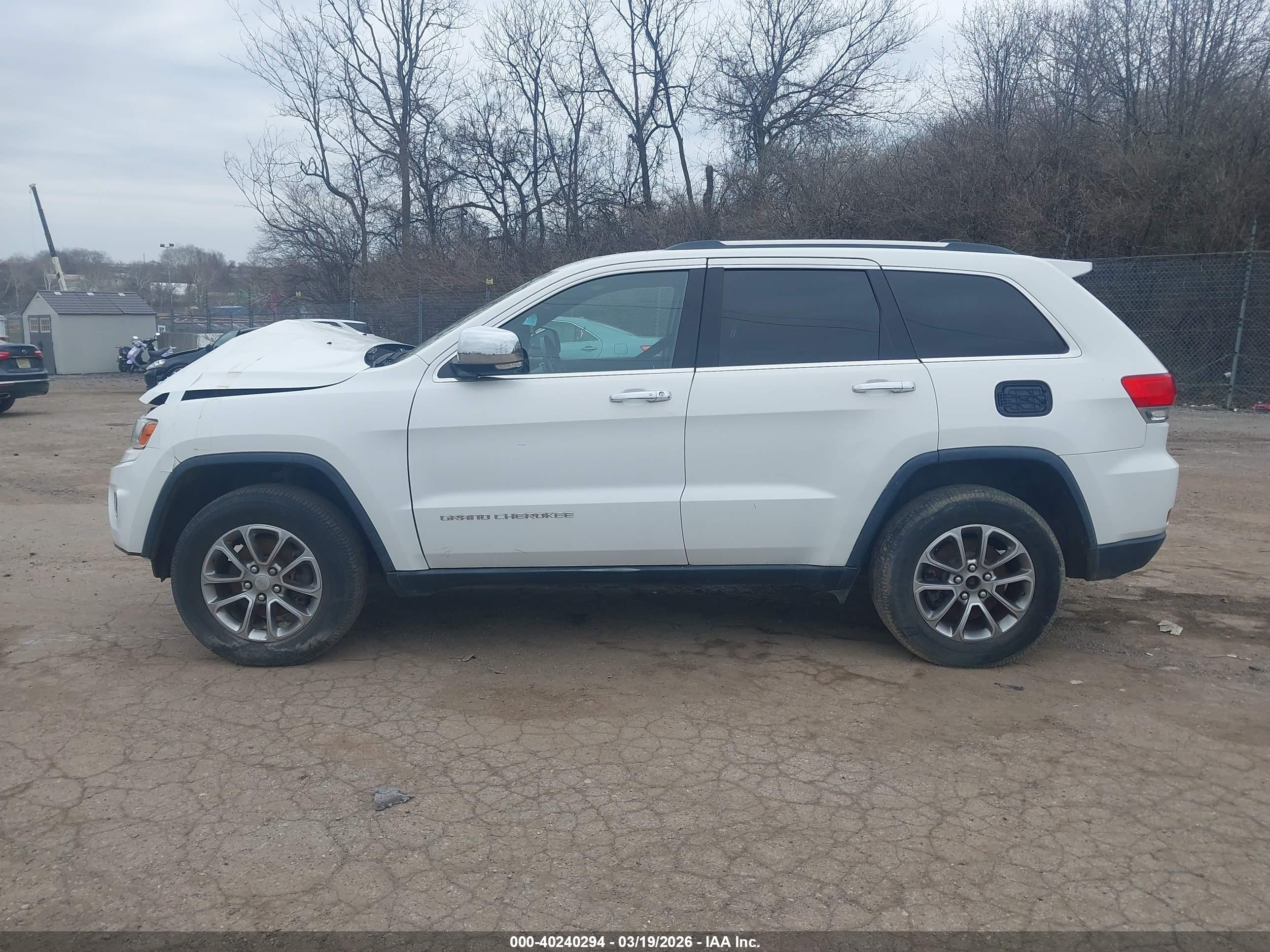 2014 Jeep Grand Cherokee Limited White vin: 1C4RJFBG2EC497995