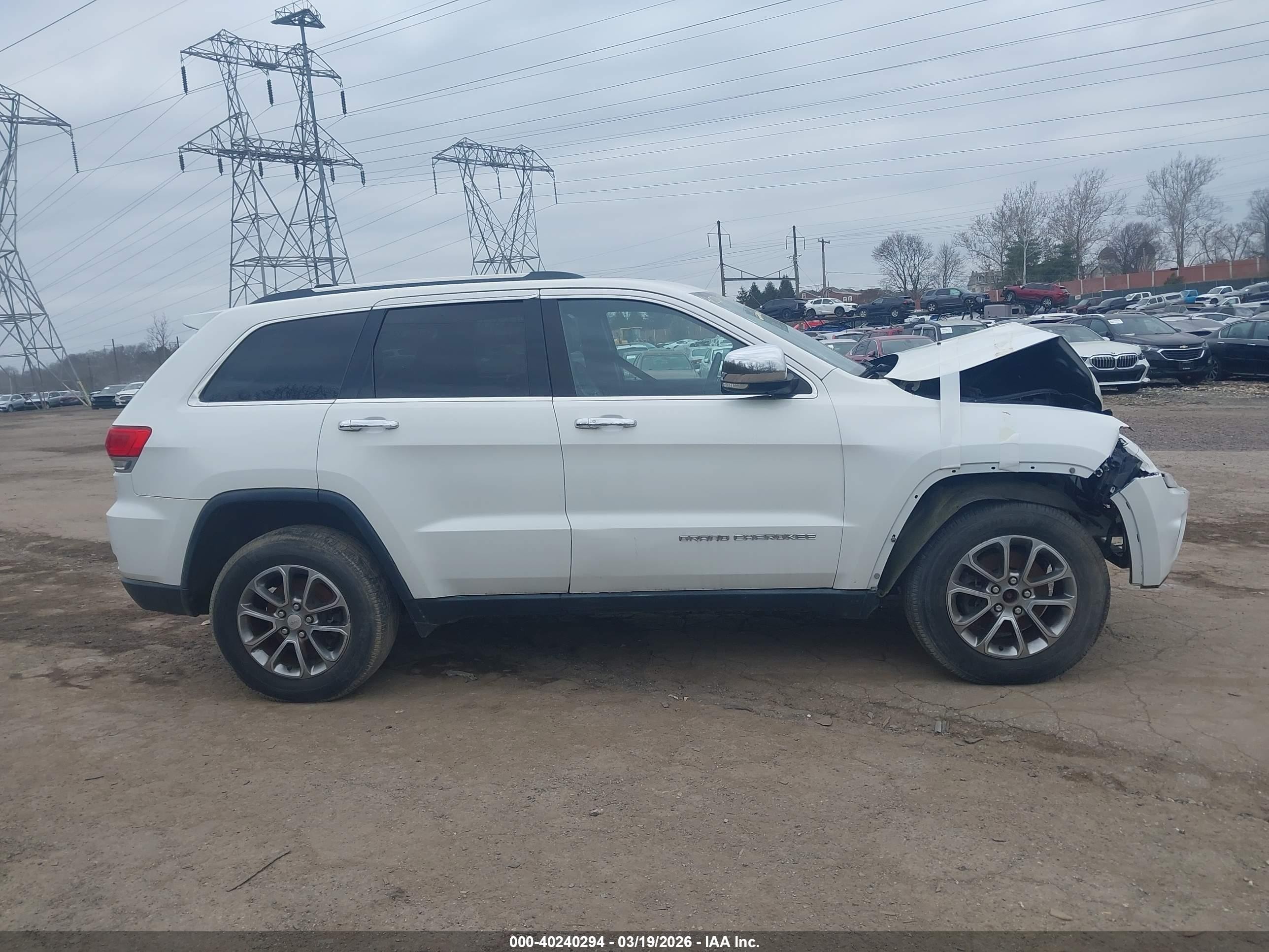 2014 Jeep Grand Cherokee Limited White vin: 1C4RJFBG2EC497995